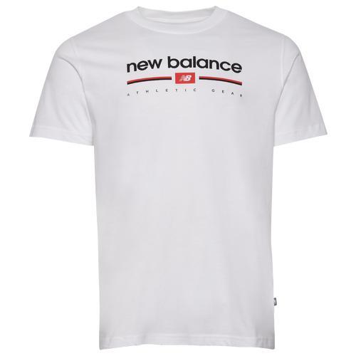 New Balance Mens New Balance Logo Stripe T-Shirt - Mens Product Image