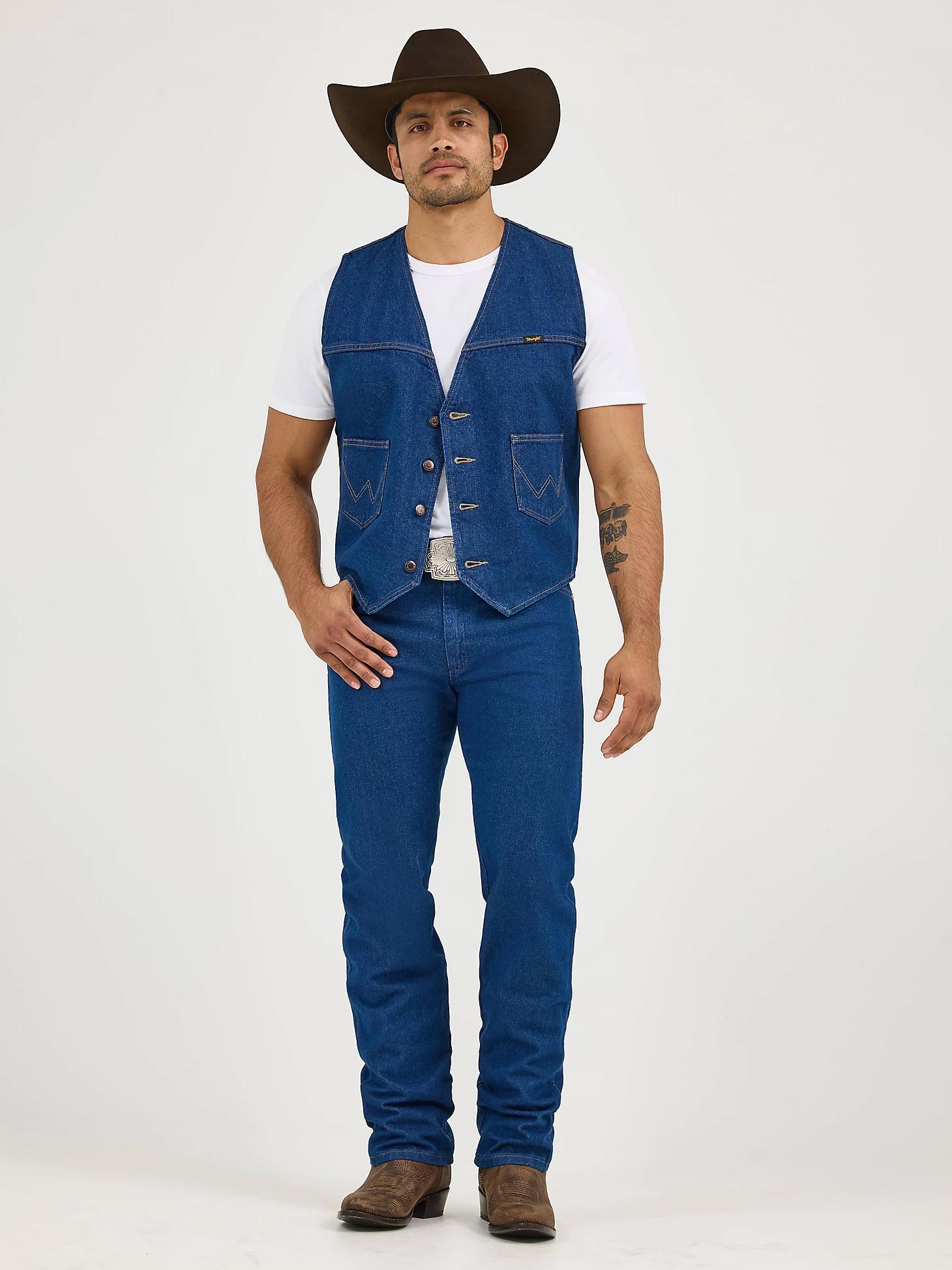 Wrangler® Unlined Denim Vest | Men's JACKETS & OUTERWEAR | Wrangler® Product Image