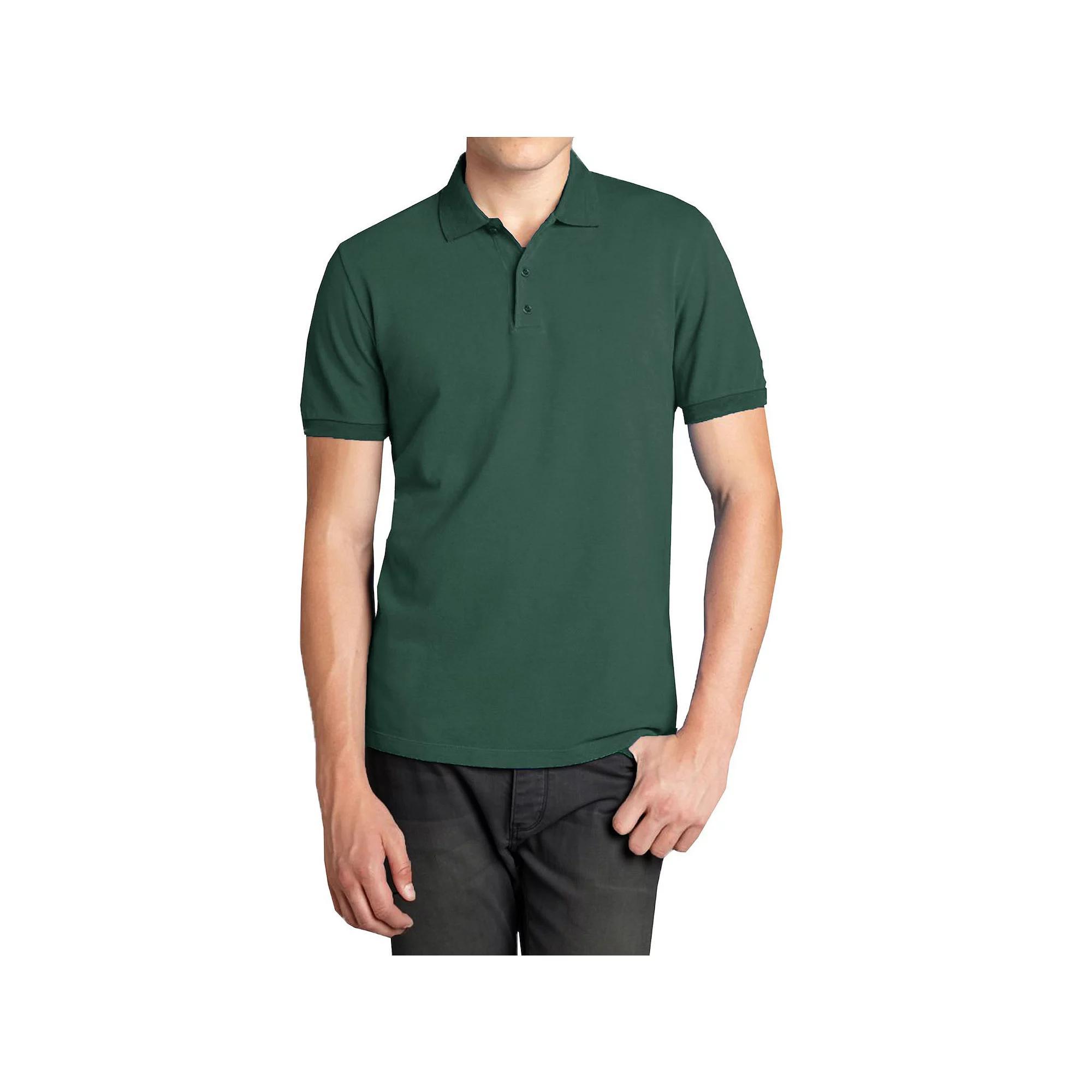 Men's Galaxy Short Sleeve Pique Polo, Size: Small, Hunter Green Product Image
