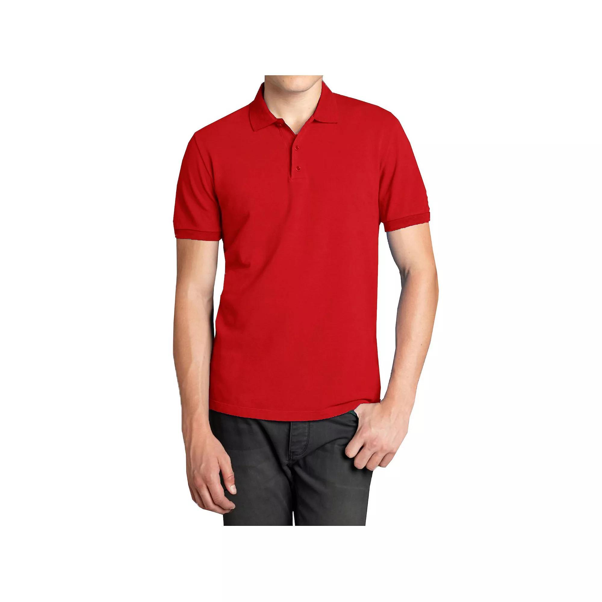 Men's Galaxy Short Sleeve Pique Polo, Size: Medium, Red Product Image