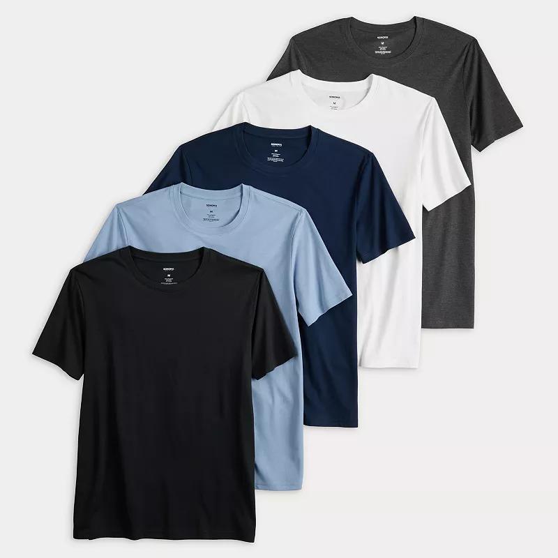 Men's Sonoma Goods For Life® Supersoft 5-Pack Crewneck Tees, Size: XL, Oliveneutral Teampack Product Image
