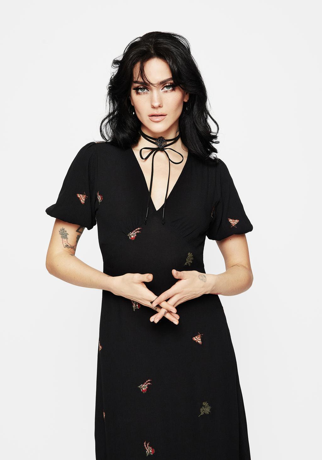 Copia Moth Embroidered Maxi Dress Product Image