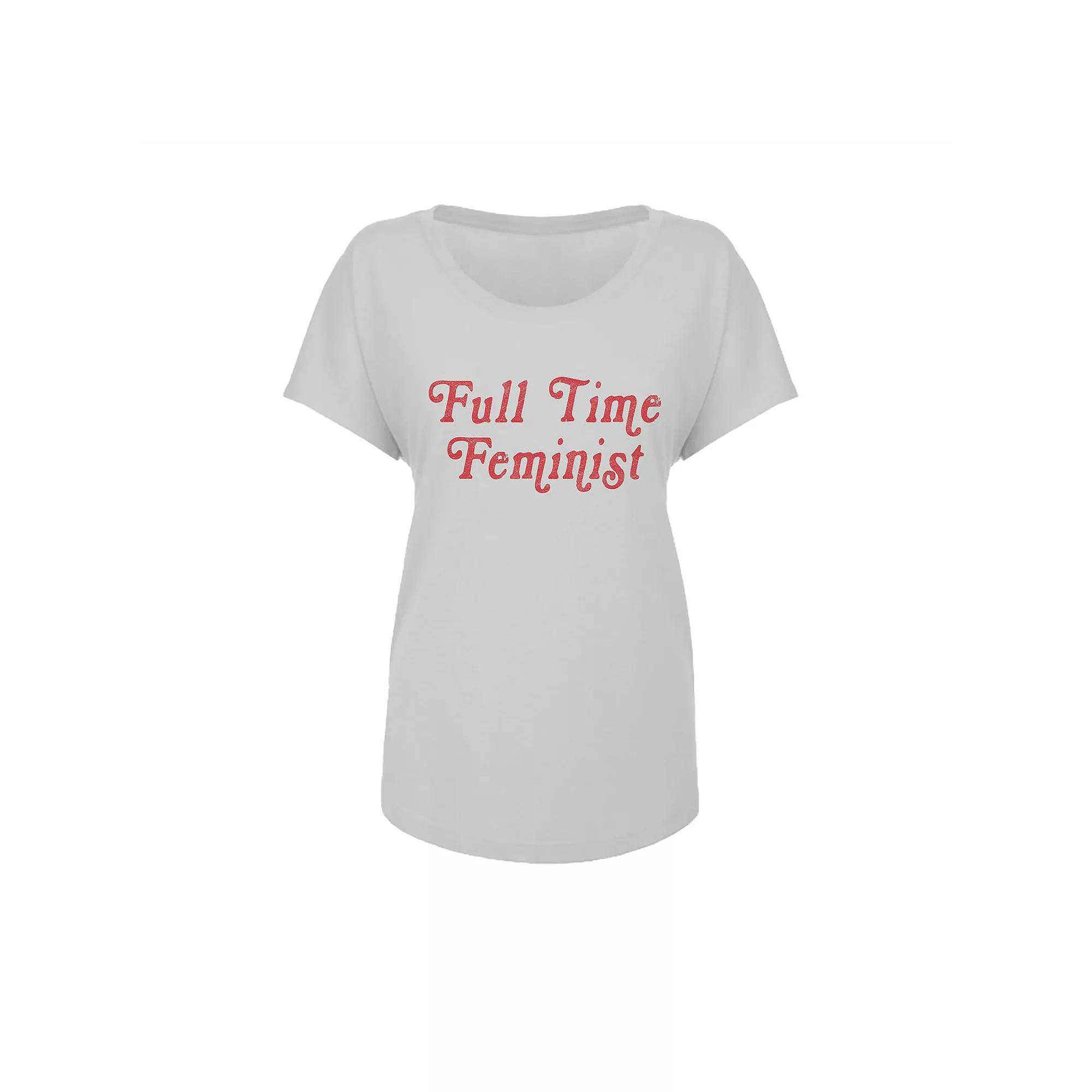 Junior's Grayson Threads Full Time Graphic Tee, Women's, Size: Medium, Grey White Product Image