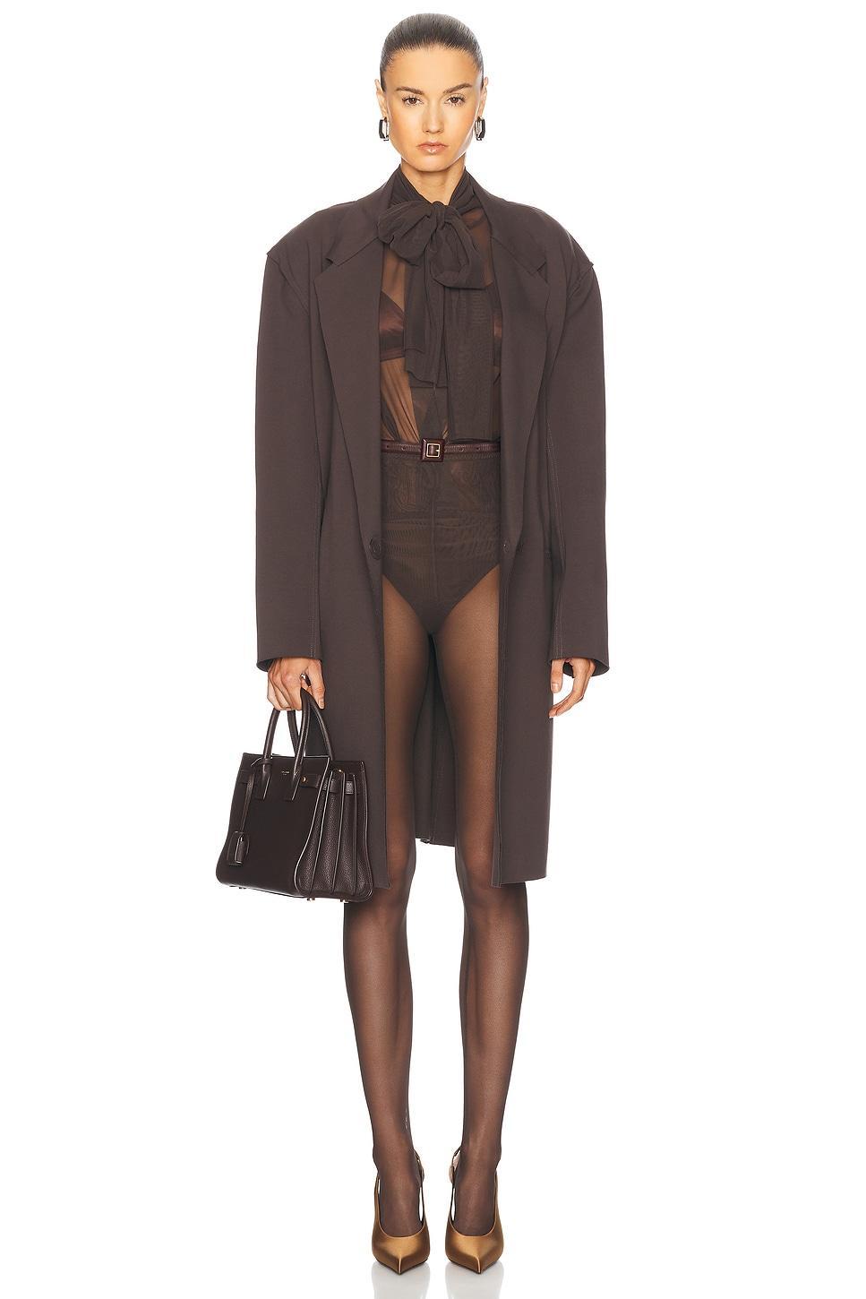 Super Oversized Boyfriend Shirt Bow Bodysuit Product Image