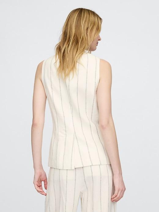 Linen-Blend Longline Vest Product Image