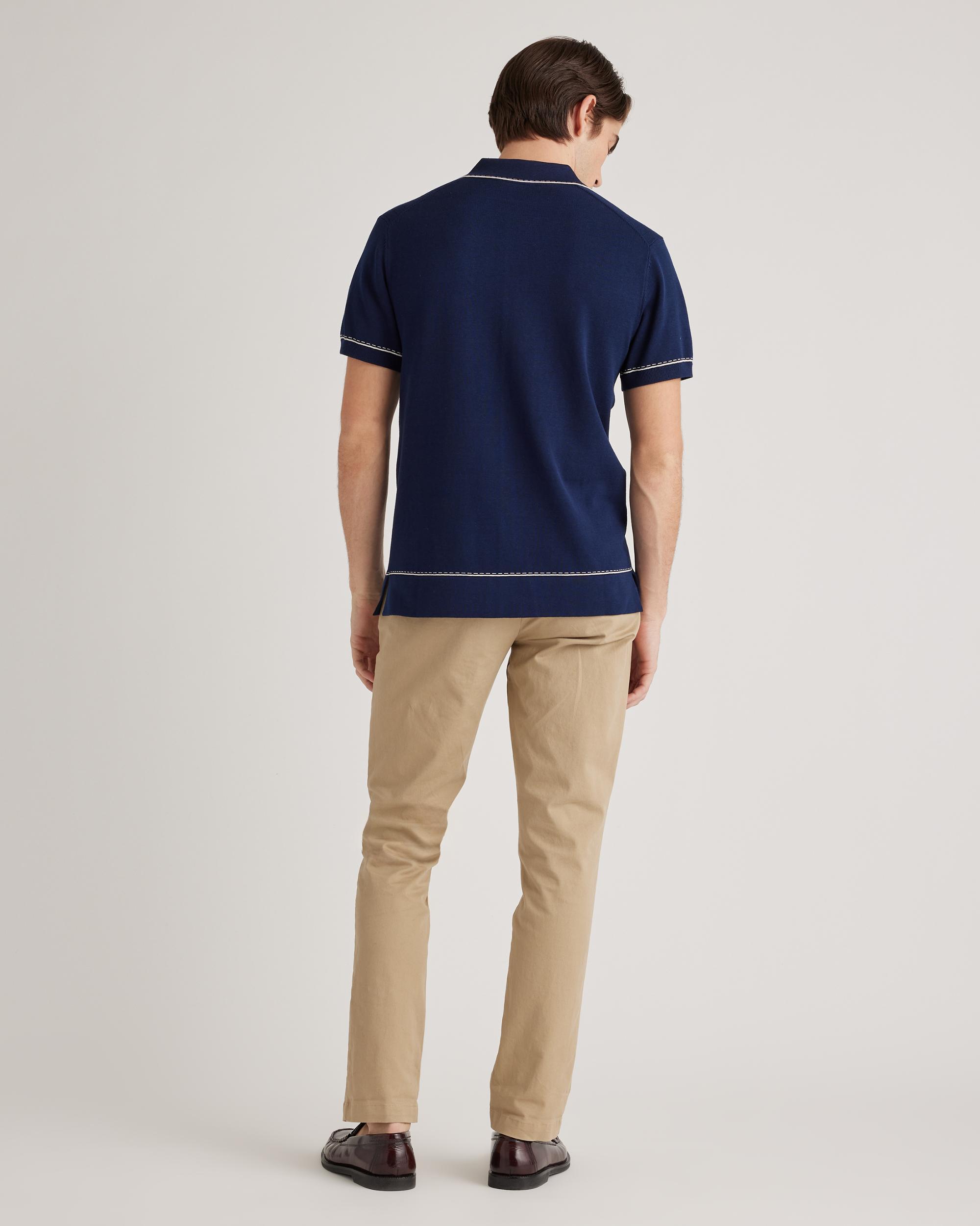 Quince | Men's -Silk Button Down Polo Sweater Size XL, Organic Cotton Product Image