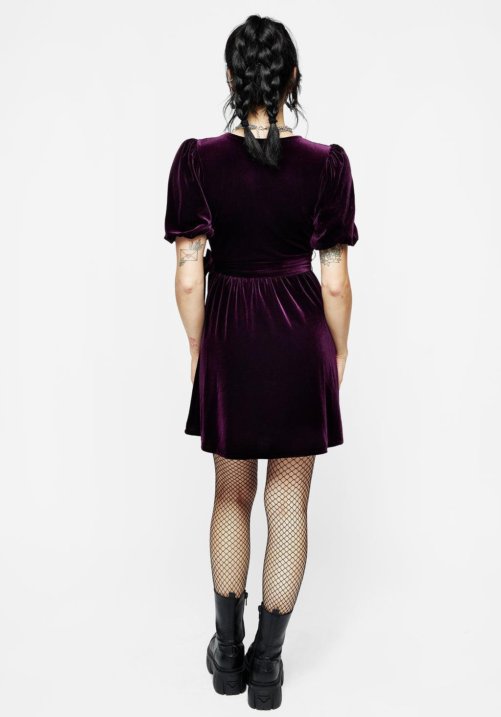 Hera Embroidered Mini Wrap Dress Product Image