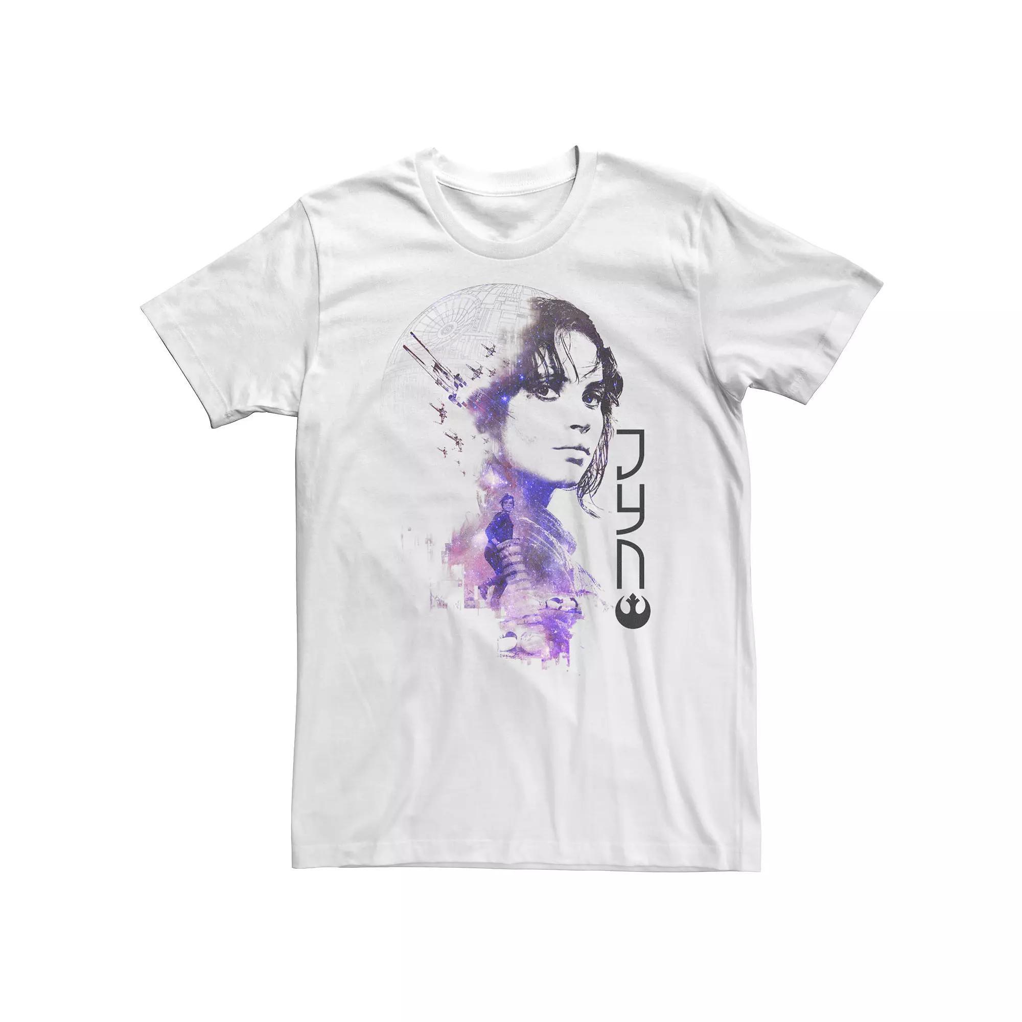 Big & Tall Star Wars Rogue One Jyn Fade Death Star Tee, Men's, Size: 3XLT, White Product Image