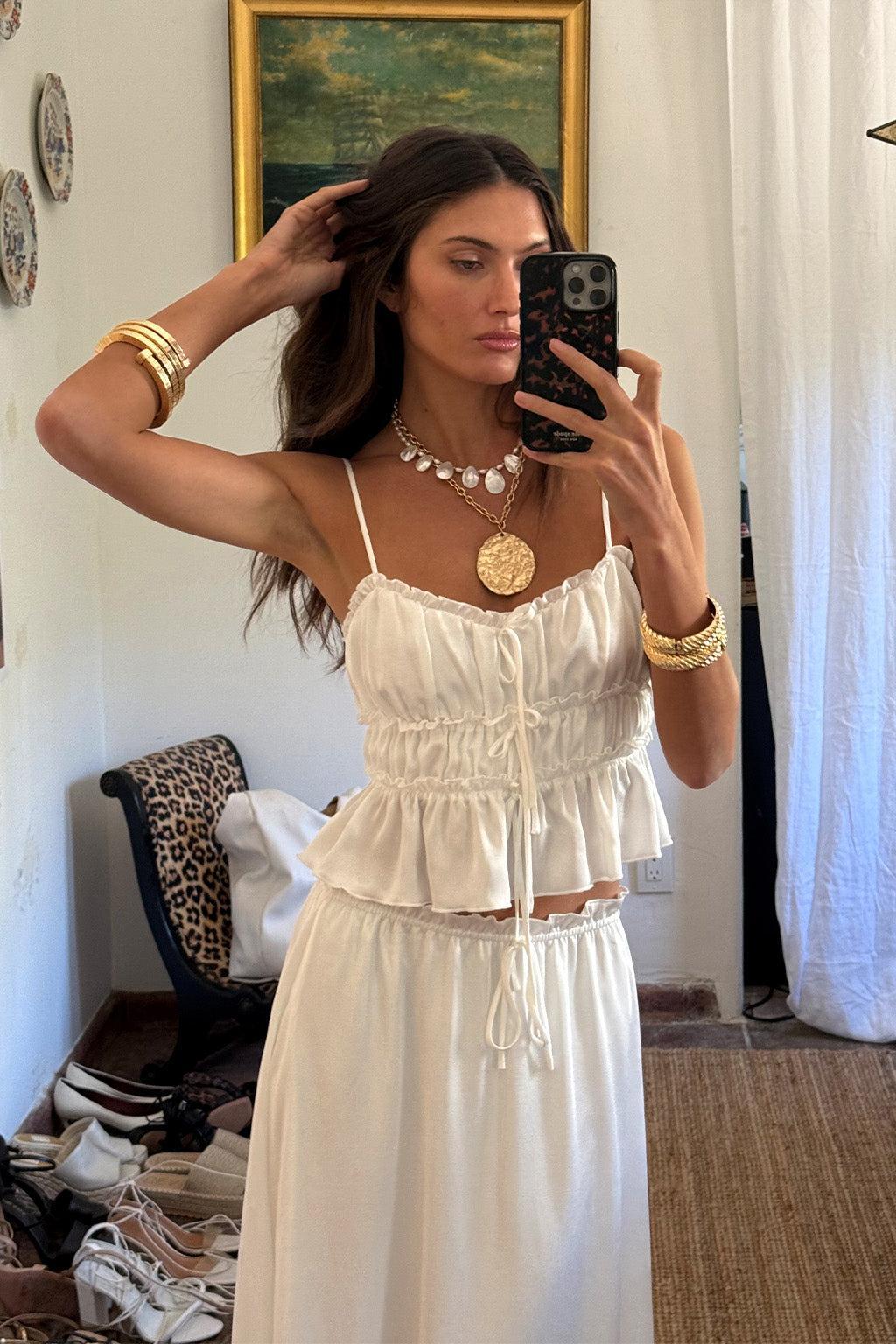 Dahlia White Satin Tank Product Image