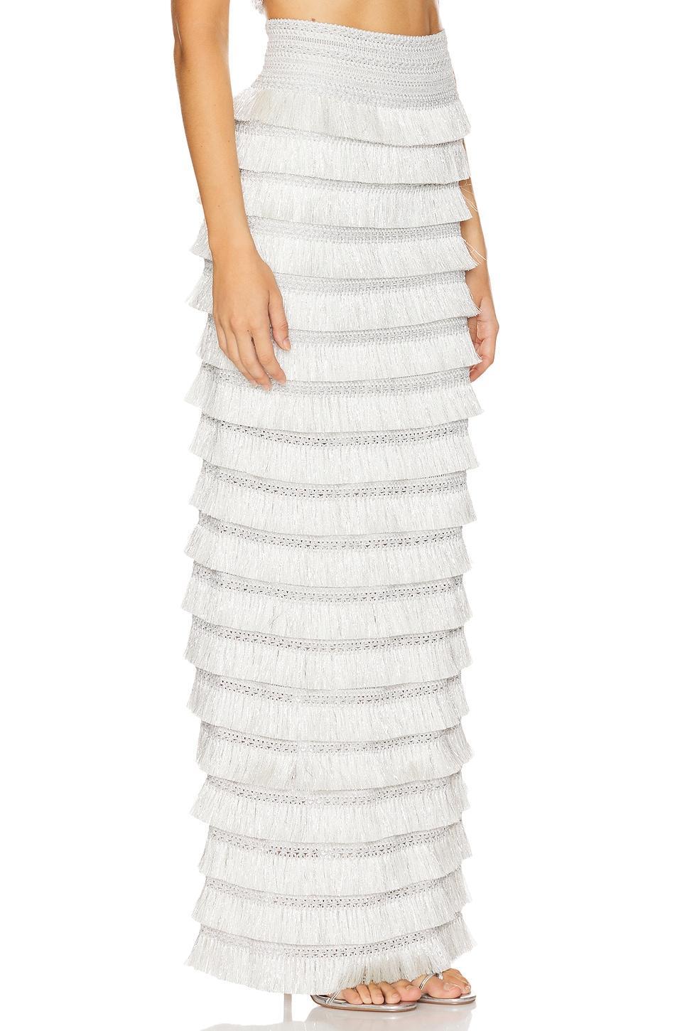 Metallic Fringe Maxi Skirt PatBO Product Image