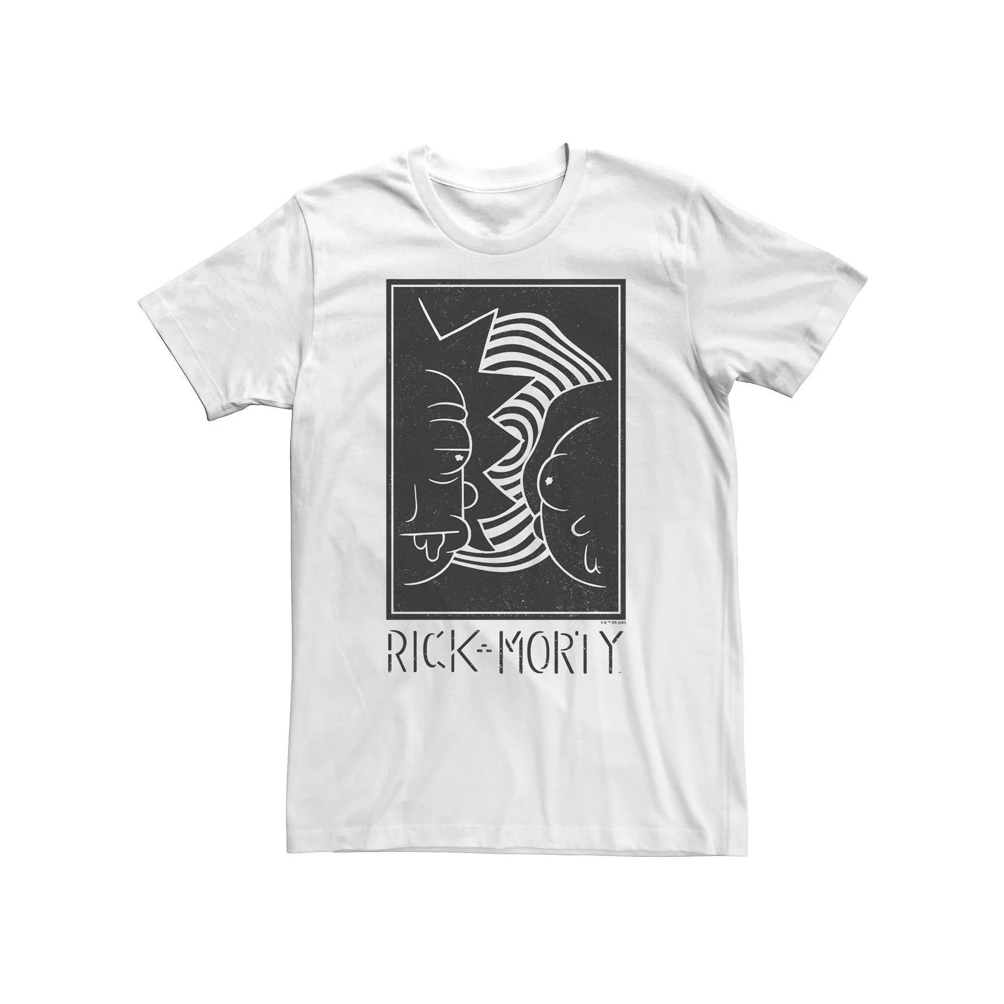 Big & Tall Rick And Morty Dark Poster Tee, Men's, Size: 4XL Tall, White Product Image