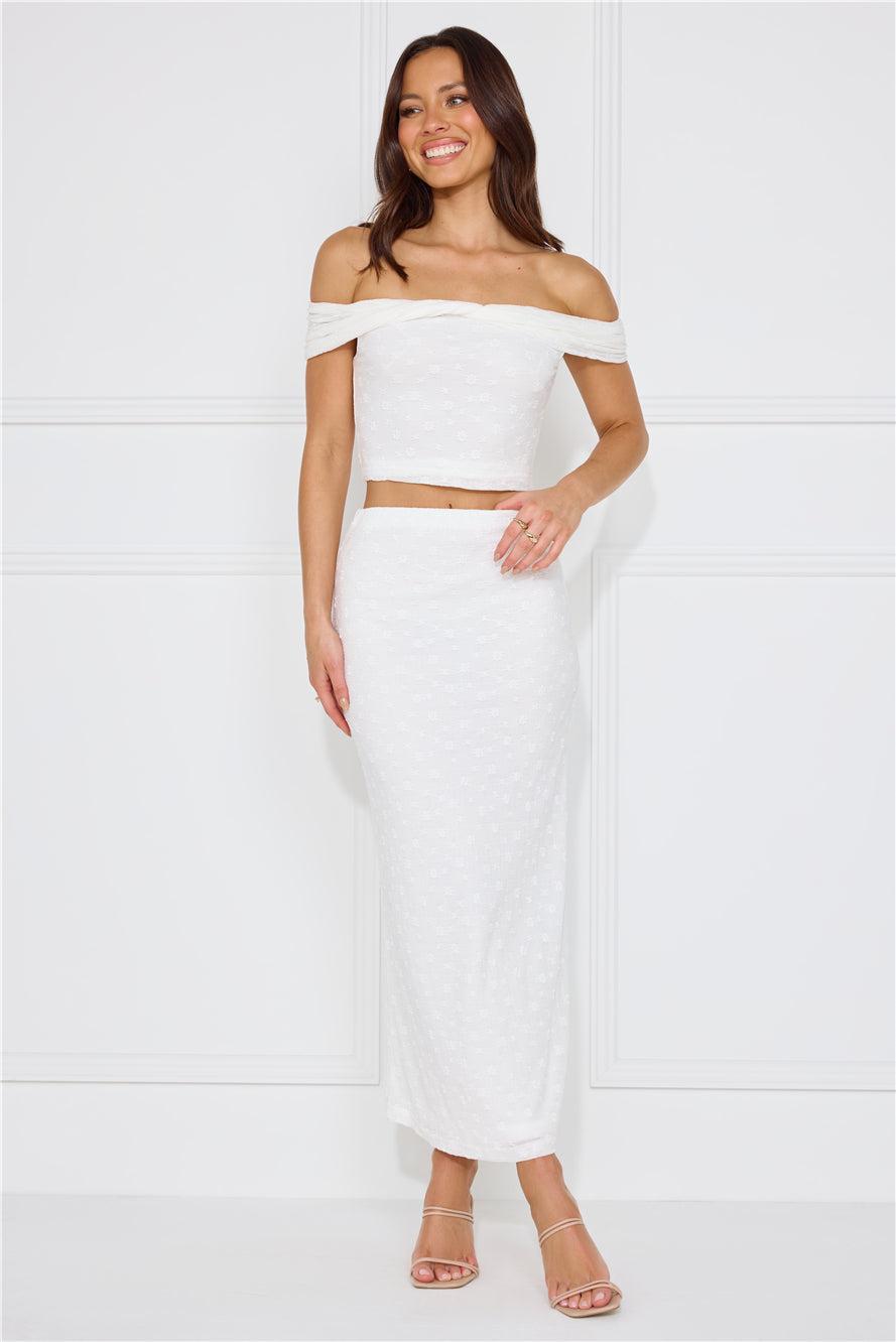 Secret World Maxi Skirt White Product Image