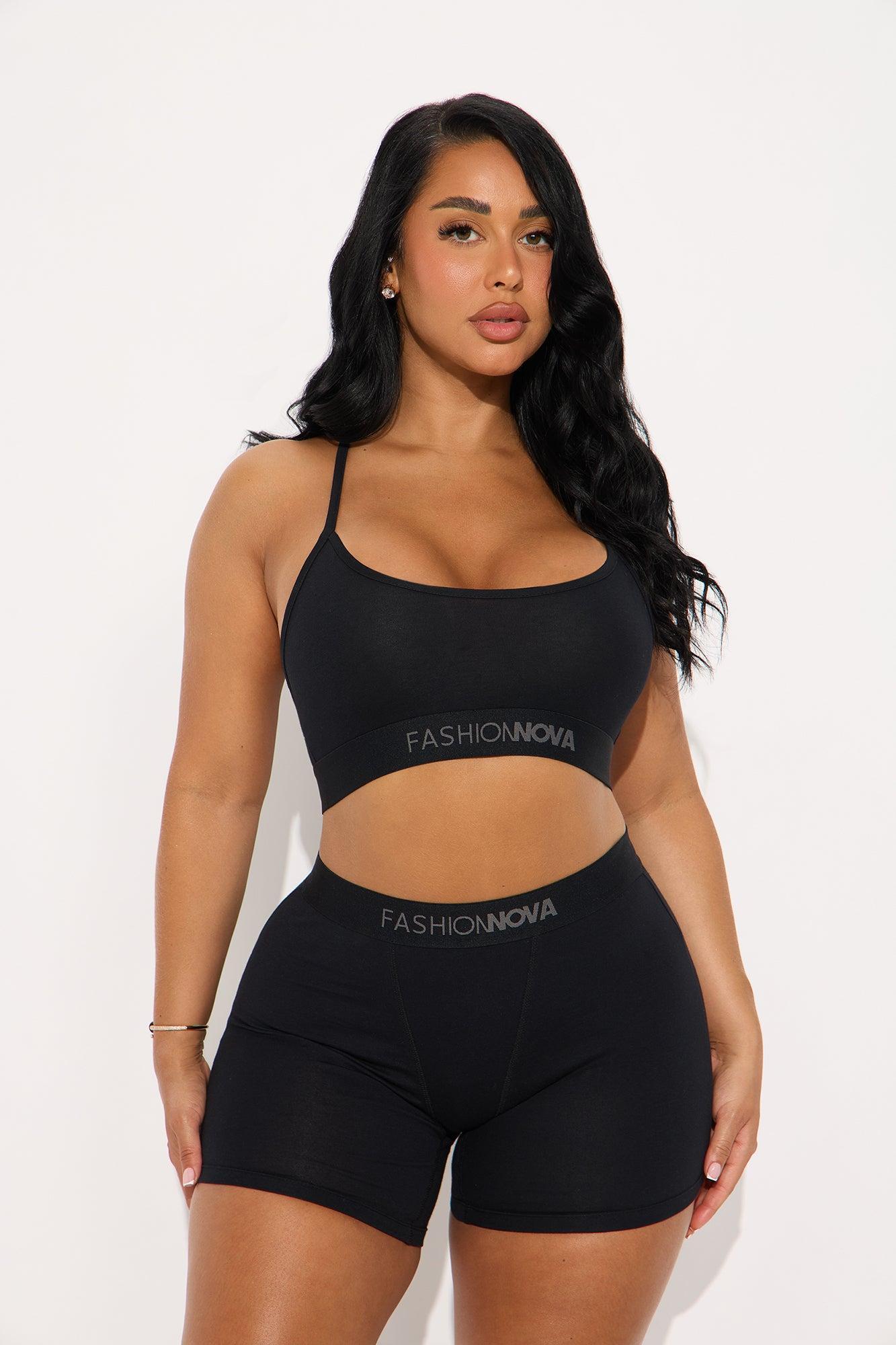 FN Mood Scoop Cami Cotton Bra - Black Product Image