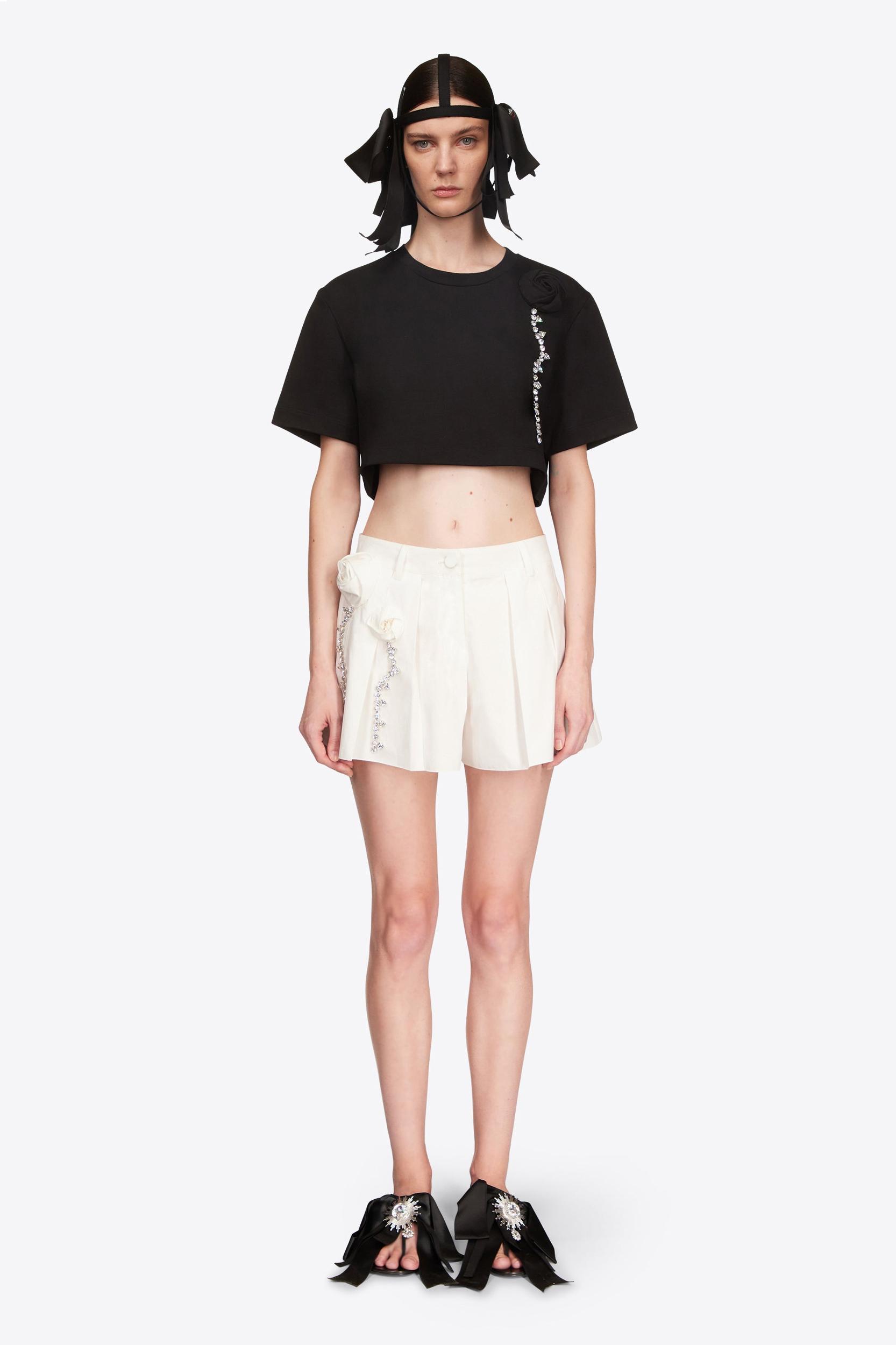 Crystal Rosette Cropped T-Shirt Product Image