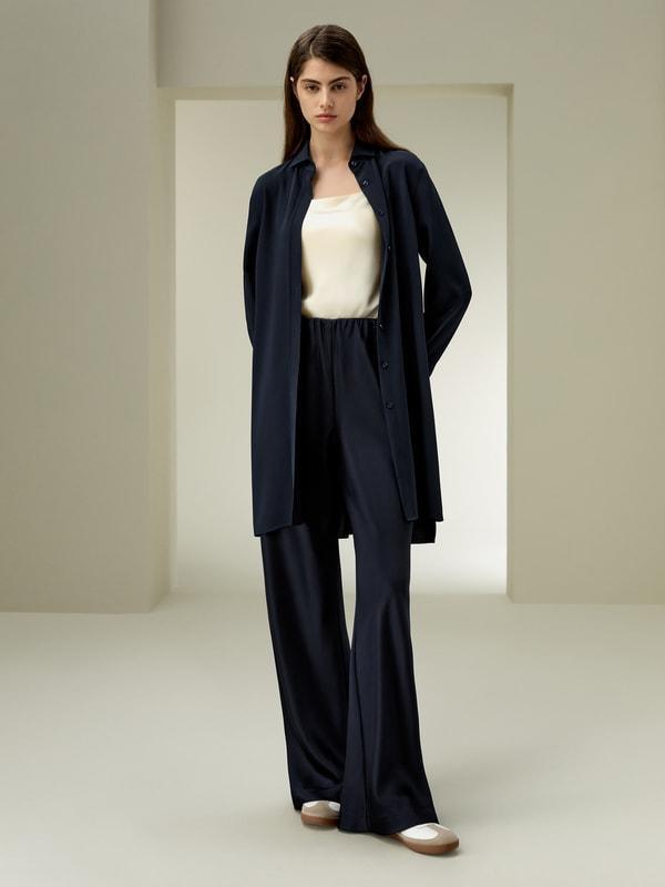 Classic Longline Silk Shirt Product Image
