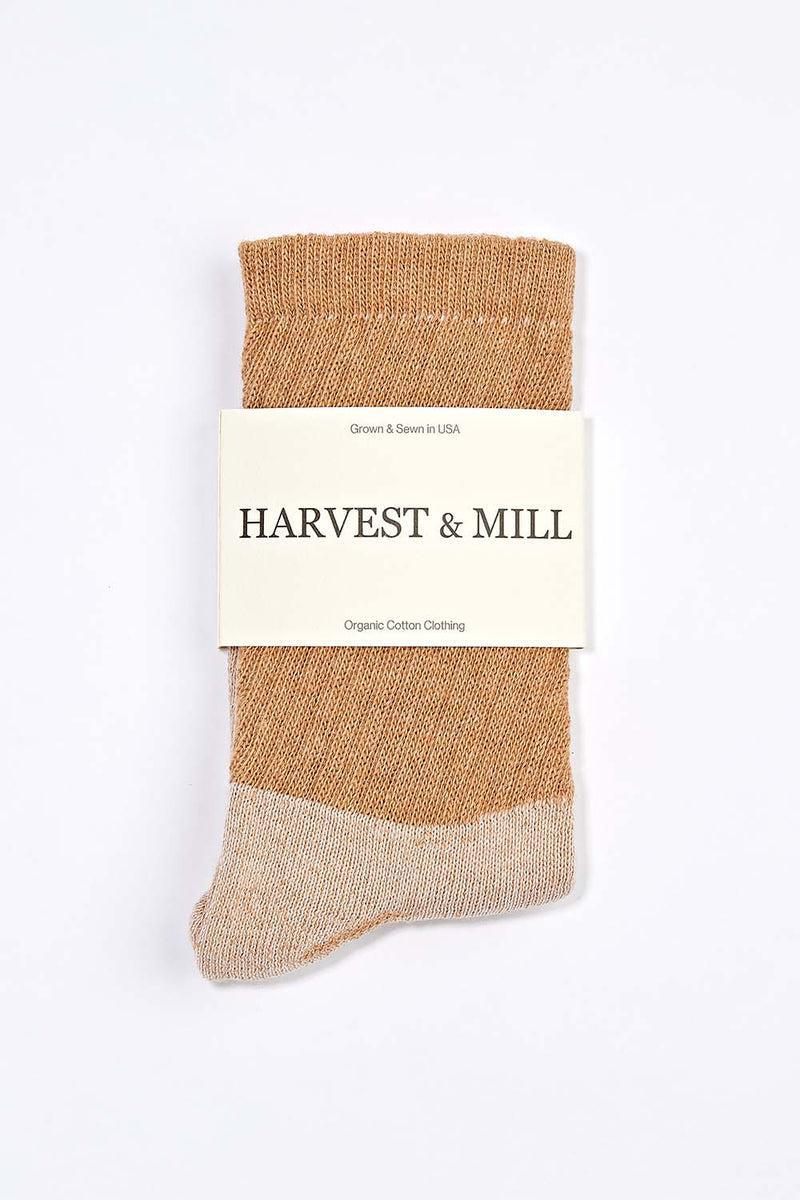 Men's 3 Pack Organic Cotton Socks Brown Crew Product Image