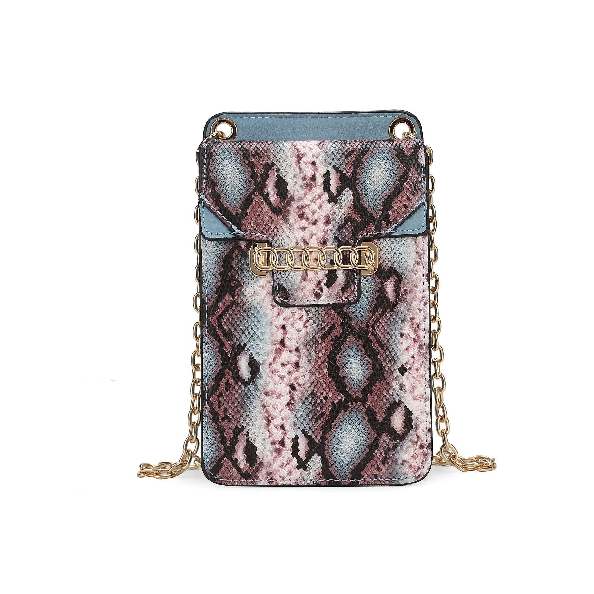 MKF Collection Women's Yael Snake Embossed Vegan Leather Women's Phone Crossbody Handbag Female Product Image