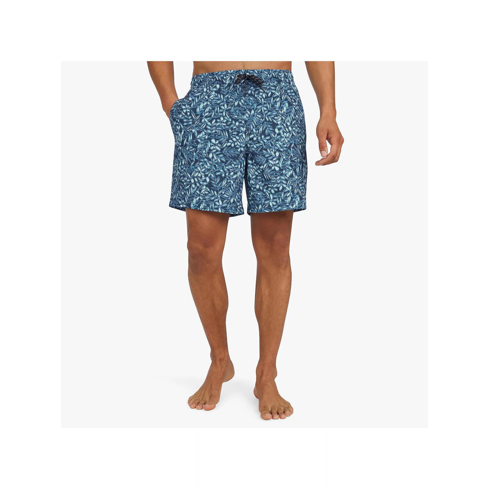 Men's Quiksilver 6.5" Swell Leaf Swim Trunks, Size: Large, Blue Product Image
