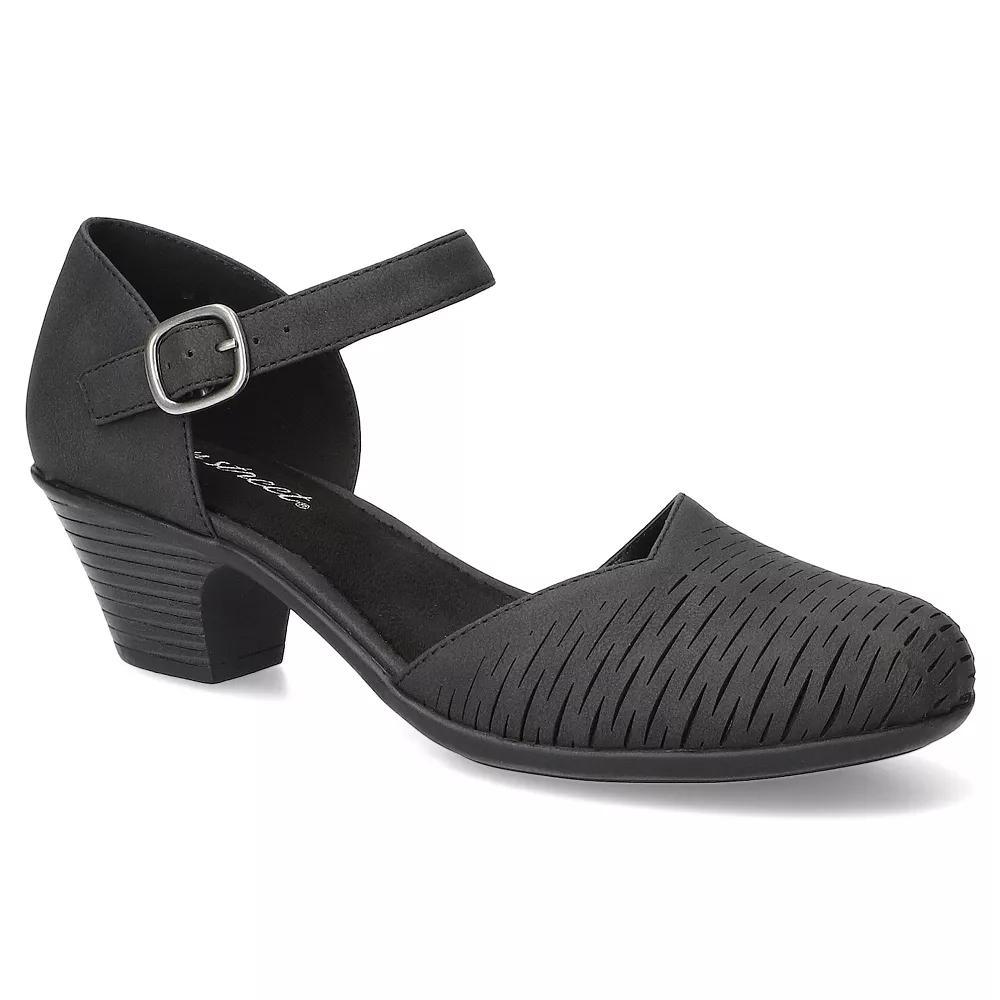 Easy Street Justina Women's Block Heel Sandals, Size: 9.5 XW, Black Product Image