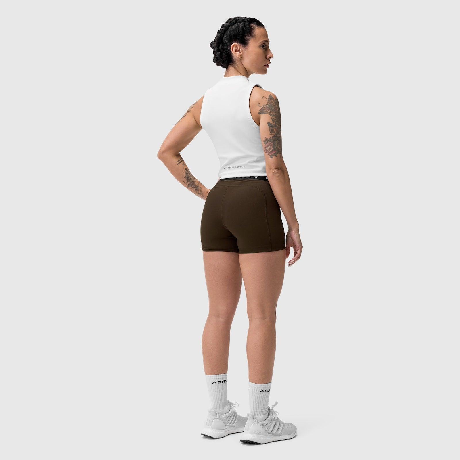 W027. Performance Ribbed Short - Dark Earth Product Image