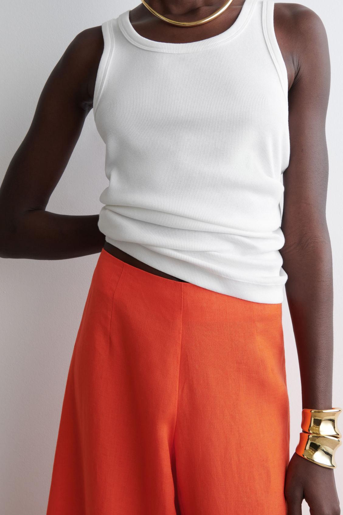 LINEN WIDE-LEG PANTS Product Image