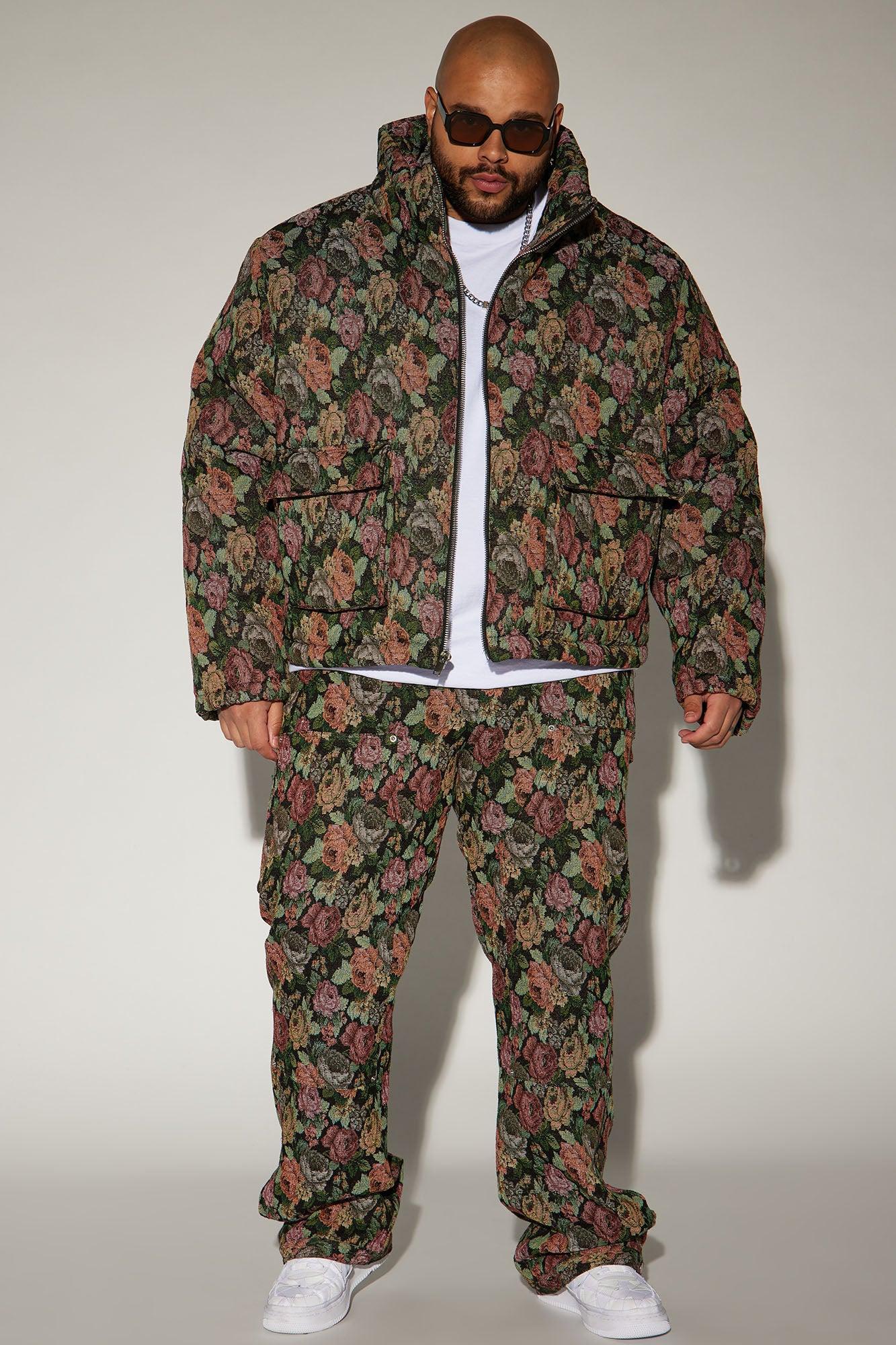 Bellevue Light Weight Cropped Tapestry Puffer - Black/combo Product Image