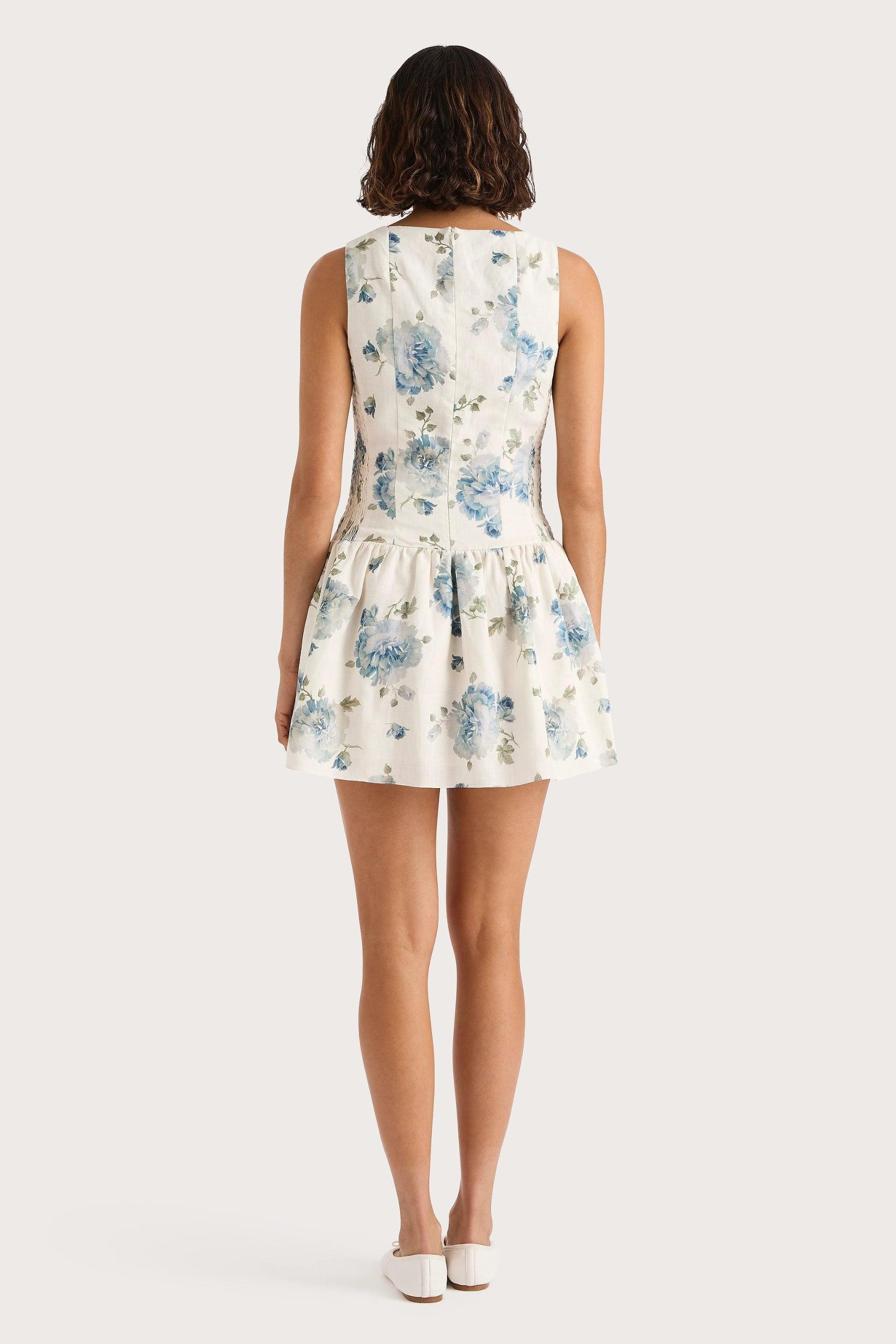 Blair Mini Dress Cecile Floral Pale Blue Product Image