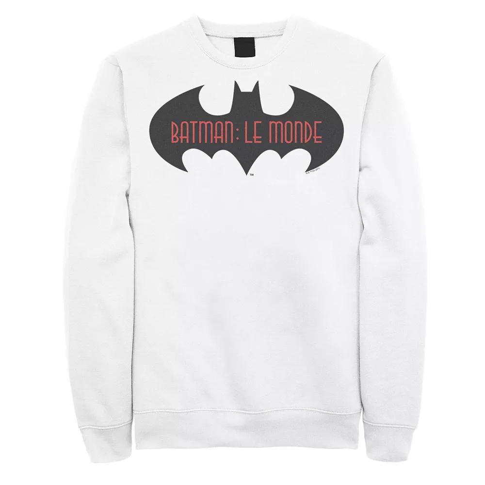 Men's Batman: Le Monde France Logo Sweatshirt, Size: XXL, White Product Image