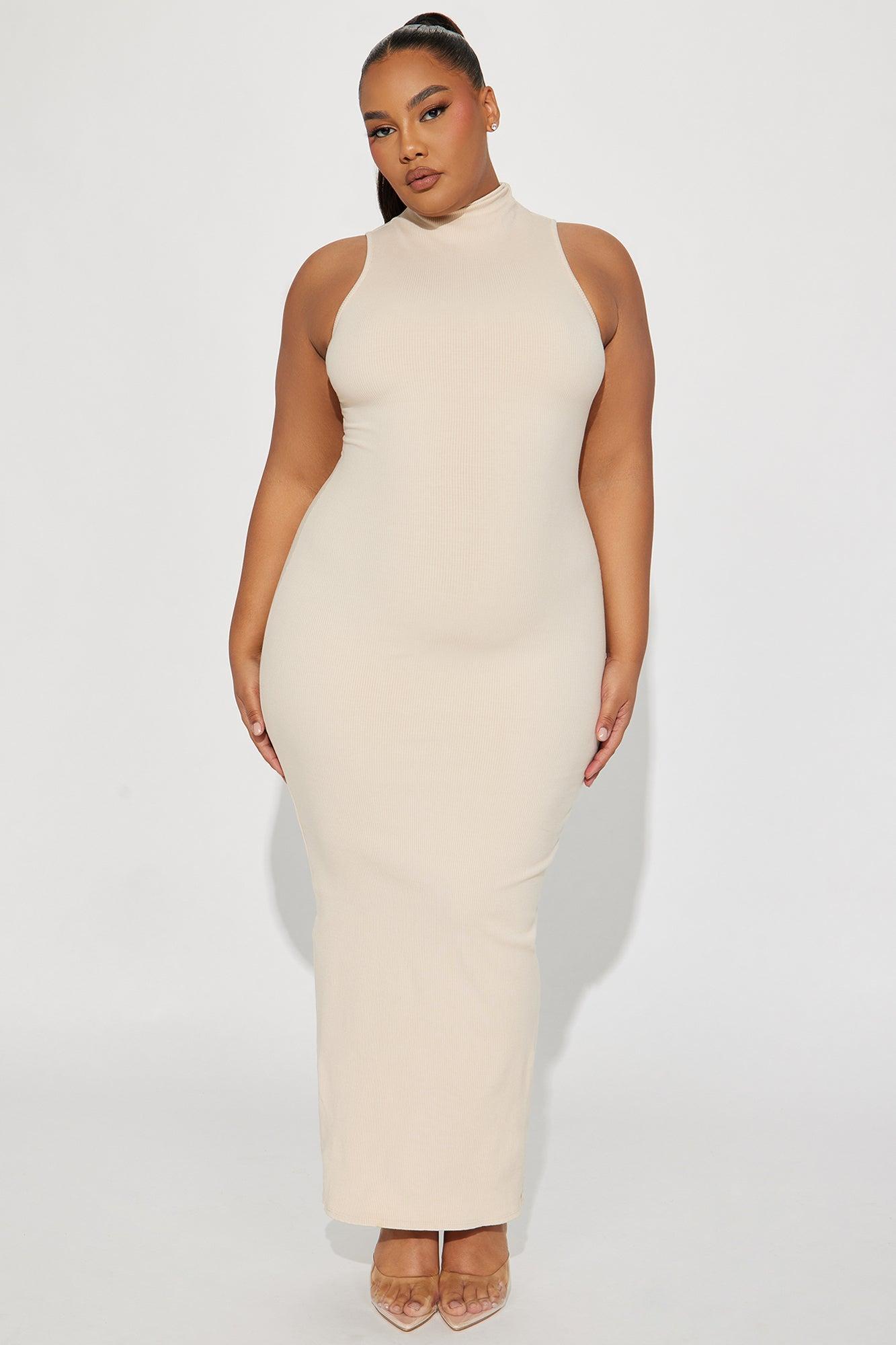 Laila Snatched Maxi Dress - Cream Product Image
