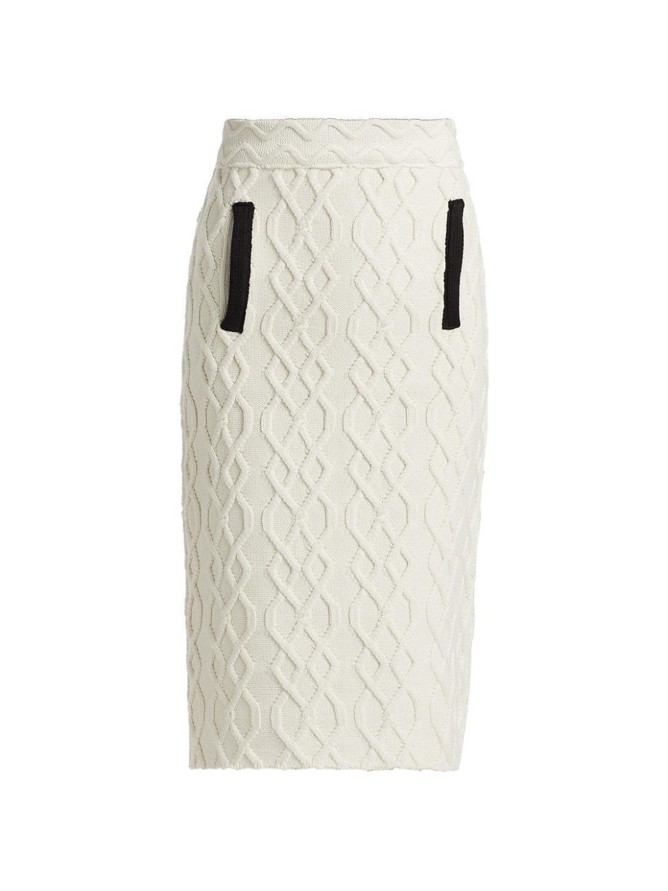 Womens Textured Knit Pencil Skirt Product Image