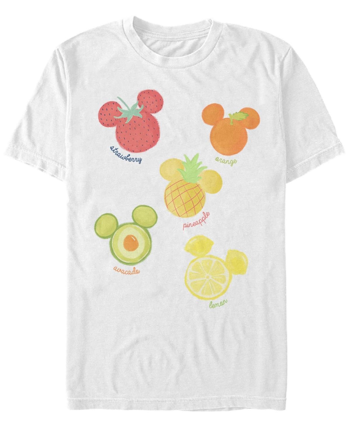 Disney's Mickey & Friends Mickey Mouse Men's Fruit Logos Tee, Size: XS, White Product Image