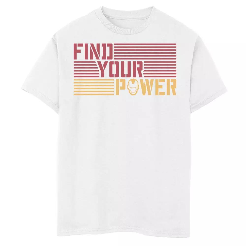 Boys 8-20 Marvel Iron Man Find Your Power Striped Text Graphic Tee, Boy's, Size: XL, Athletic Grey Product Image