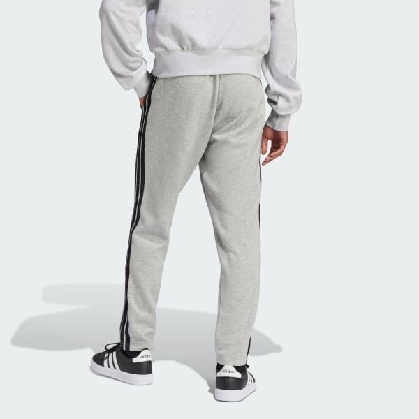 adidas Essentials 3-Stripes Open Hem Fleece Pants Medium Grey Heather XL Mens Product Image