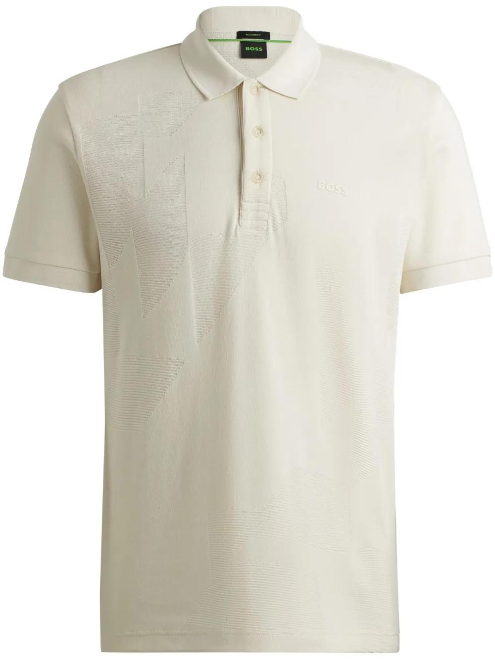 HUGO BOSS Relaxed-fit Polo Shirt In Cotton Jacquard With Logo In White Product Image