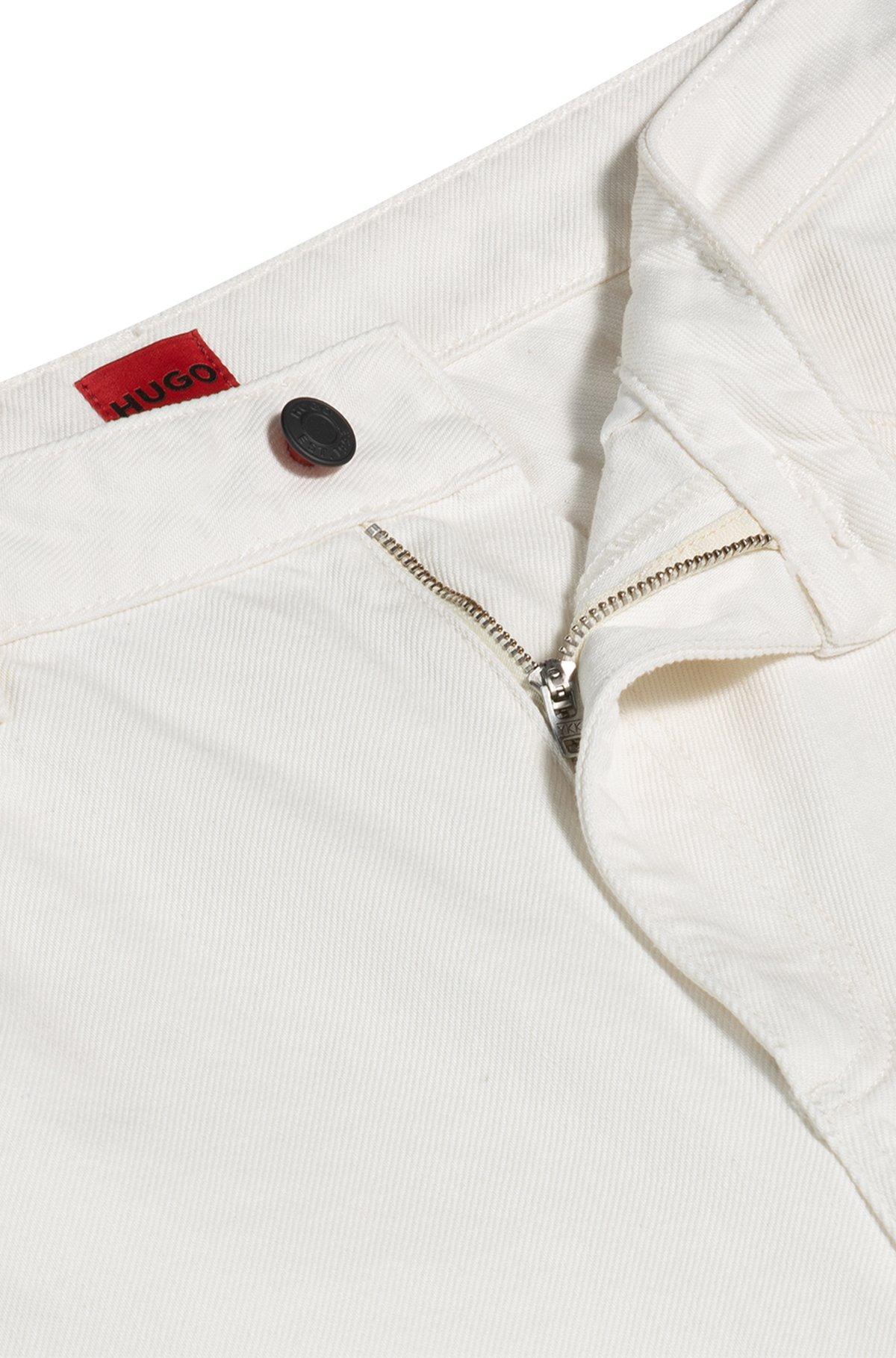 HUGO - Modern-fit jeans in white rigid denim - White Product Image