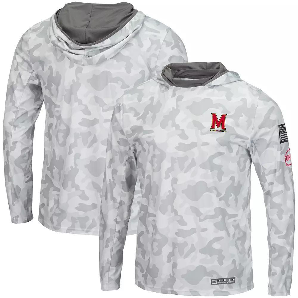Men's Colosseum Arctic Camo Maryland Terrapins OHT Military Appreciation Long Sleeve Hoodie Top, Size: Large, Team Product Image
