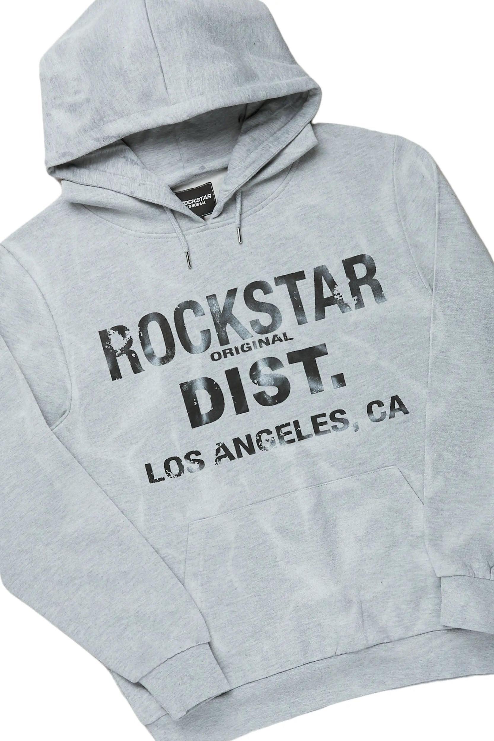 Nelly Heather Grey Hoodie/Super Stacked Flare Pant Set Male Product Image