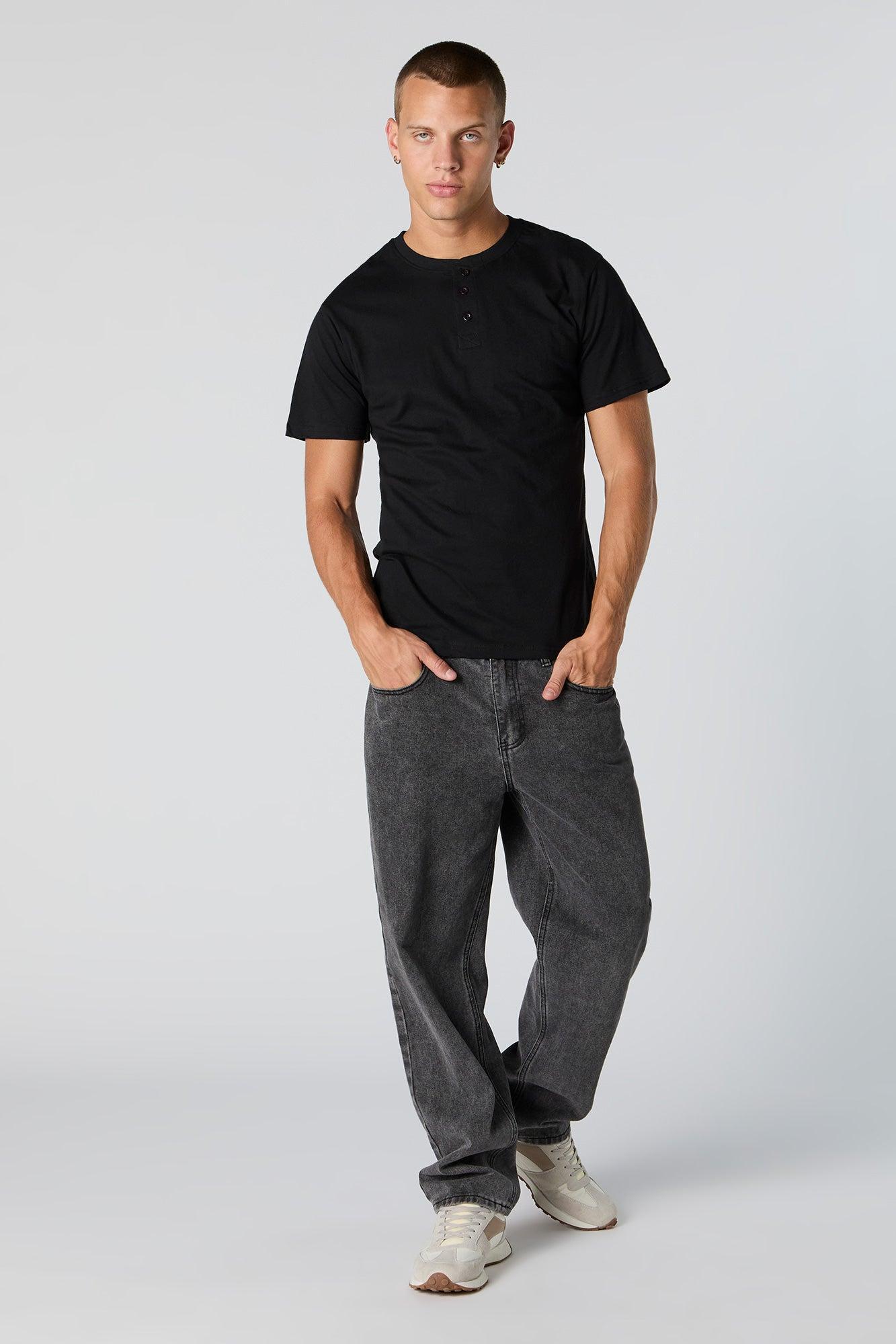 Solid Henley T-Shirt Male Product Image
