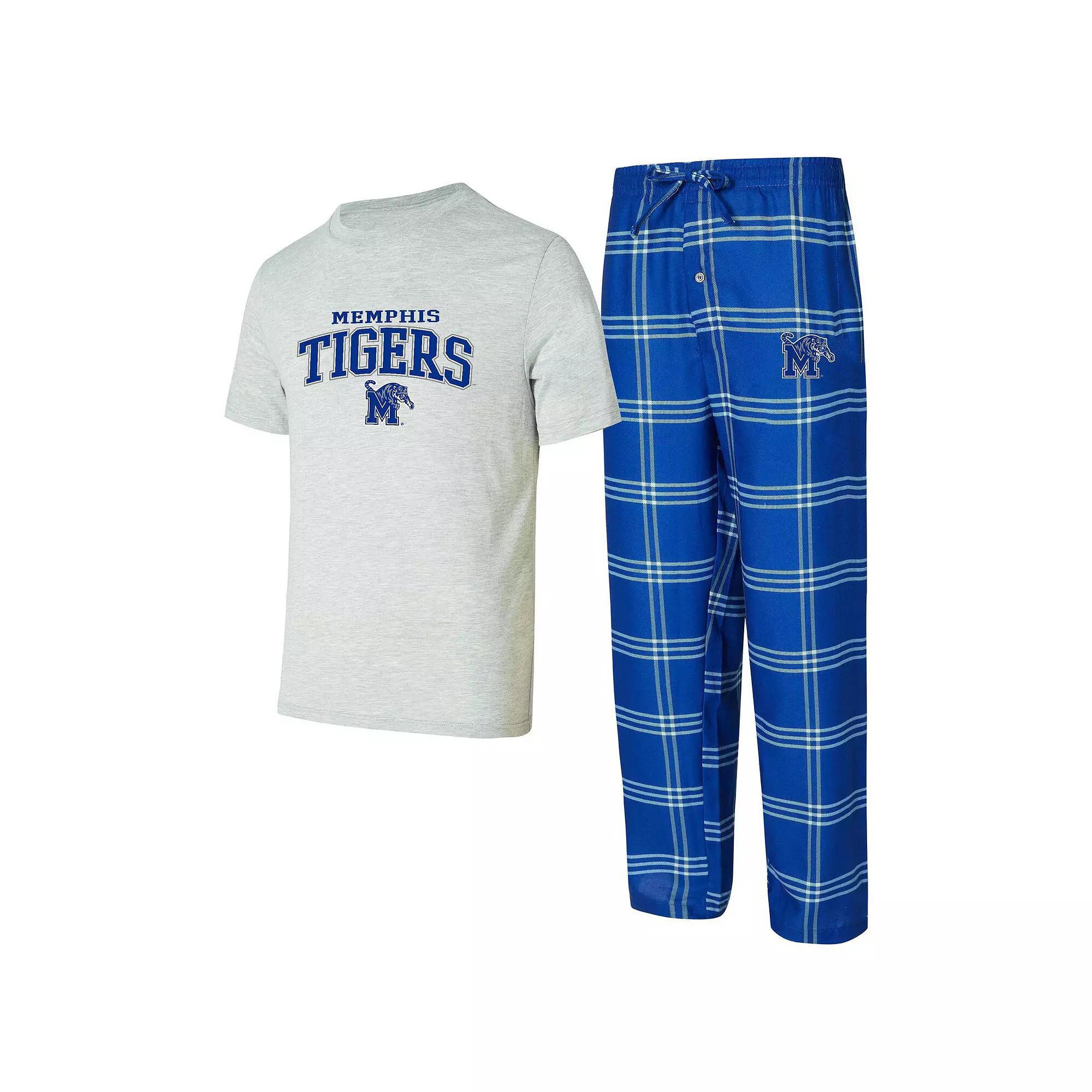 Men's Concepts Sport Memphis Tigers T-Shirt & Pants Sleep Set, Size: Medium, Blue Product Image