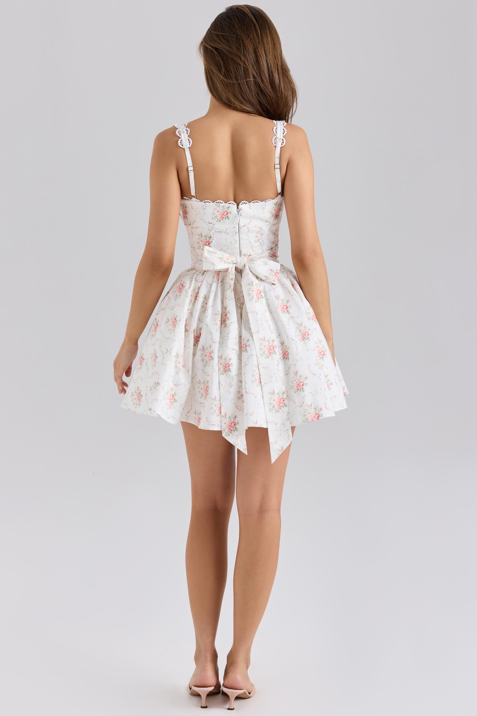 Sade  rose print stretch cotton mini dress Product Image