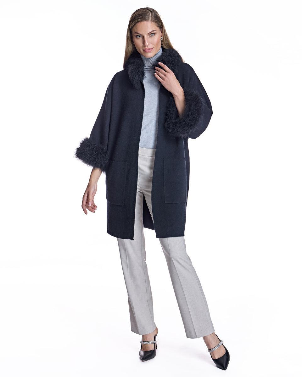 Cashmere Kimono with Cashmere Goat Trim Product Image