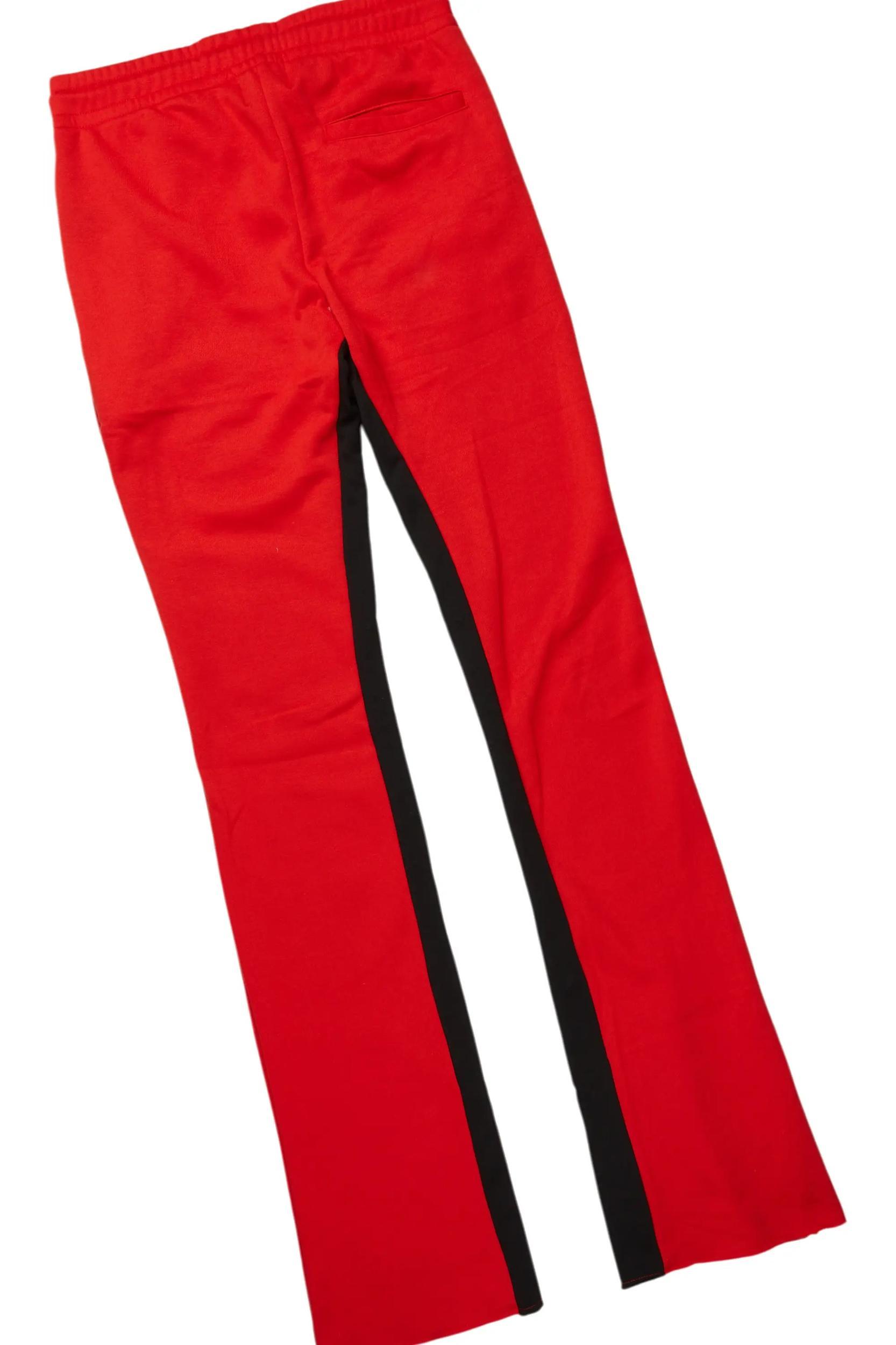 Devan Black/Red Hoodie/Baggy Stacked Flare Pant Set Male Product Image