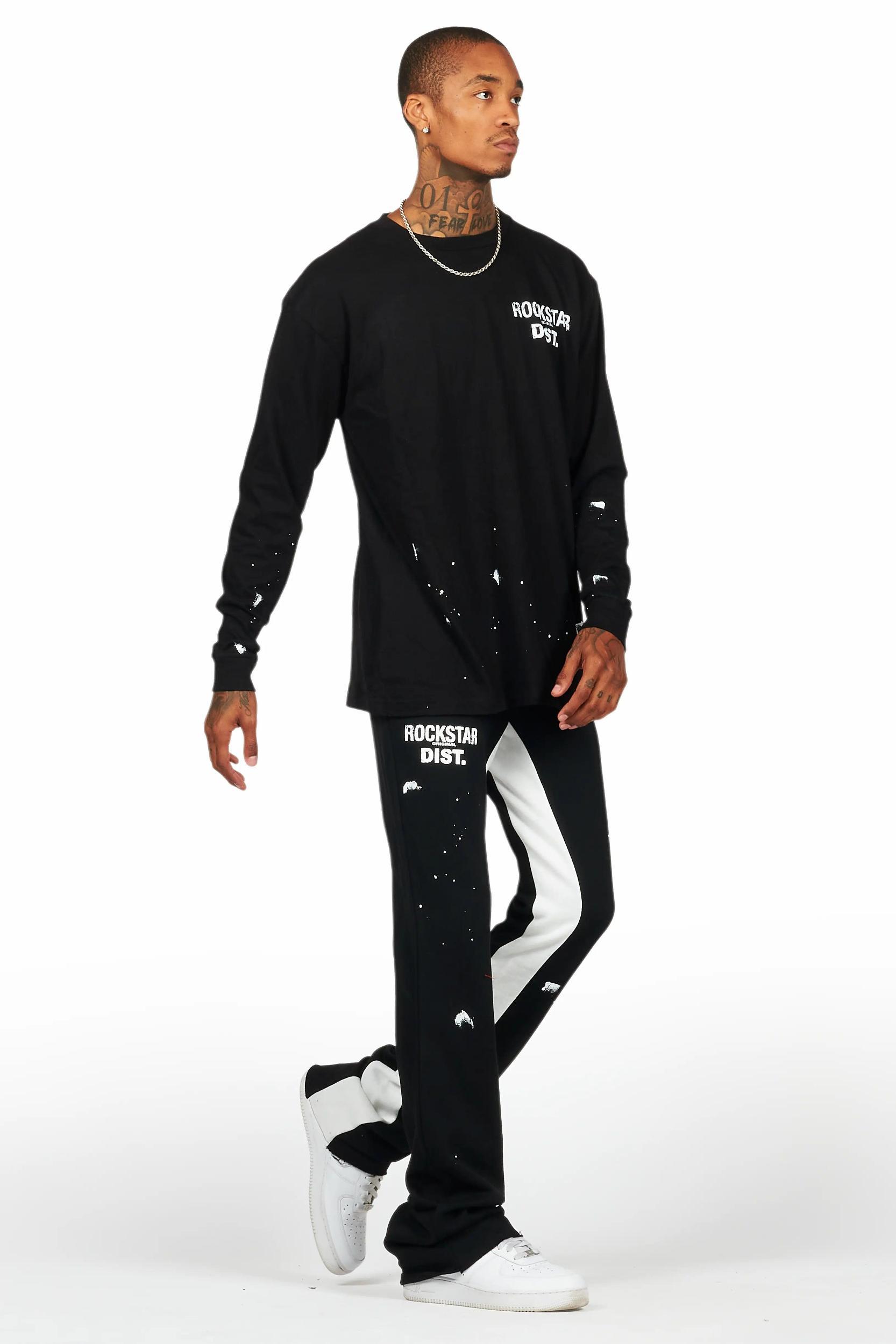 Raffer Black Long Sleeve T-Shirt/Baggy Pant Set Male Product Image