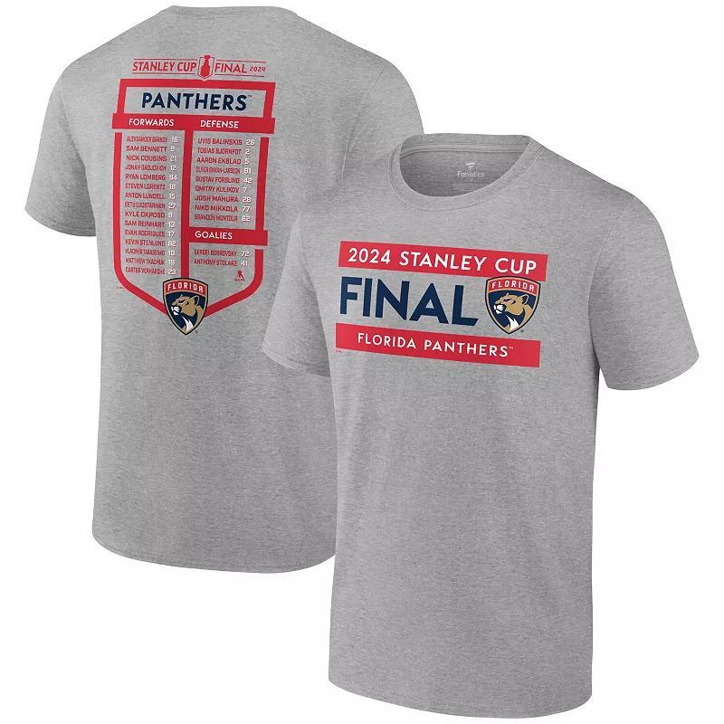 Men's Fanatics NHL Florida Panthers 2024 Conference Finals Champs Roster Tee, Size: 3XL, Pnt Gray Product Image