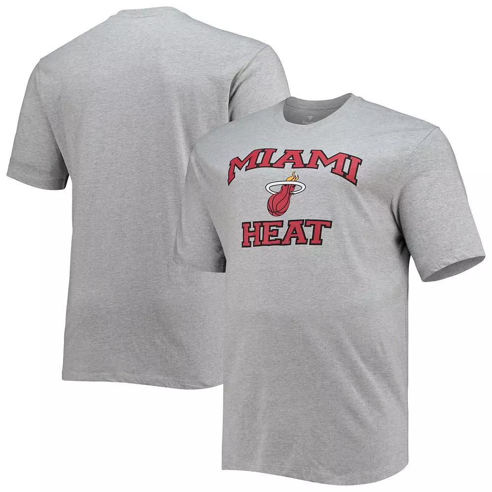 Men's Heathered Gray Miami Heat Big & Tall Heart & Soul T-Shirt, Size: XLT, Grey Product Image