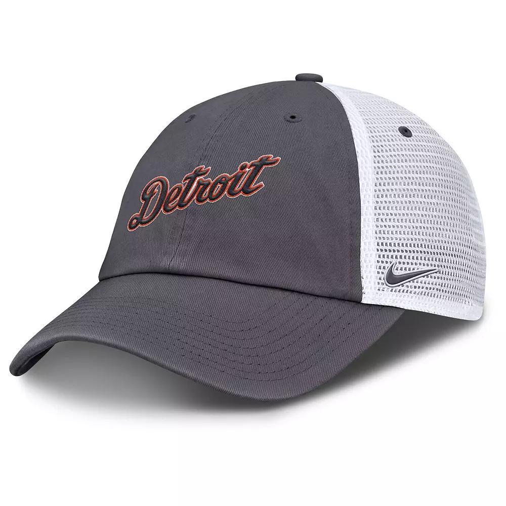 Men's Nike Gray Chicago Cubs Wordmark Club Adjustable Trucker Hat, Size: Medium/Large, Grey Product Image