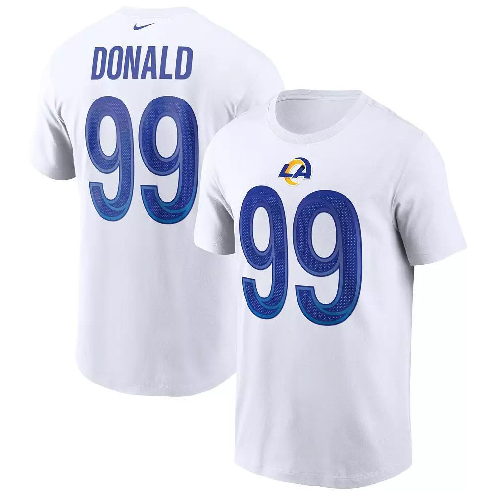 Men's Nike Aaron Donald White Los Angeles Rams Name & Number T-Shirt, Size: Medium Product Image