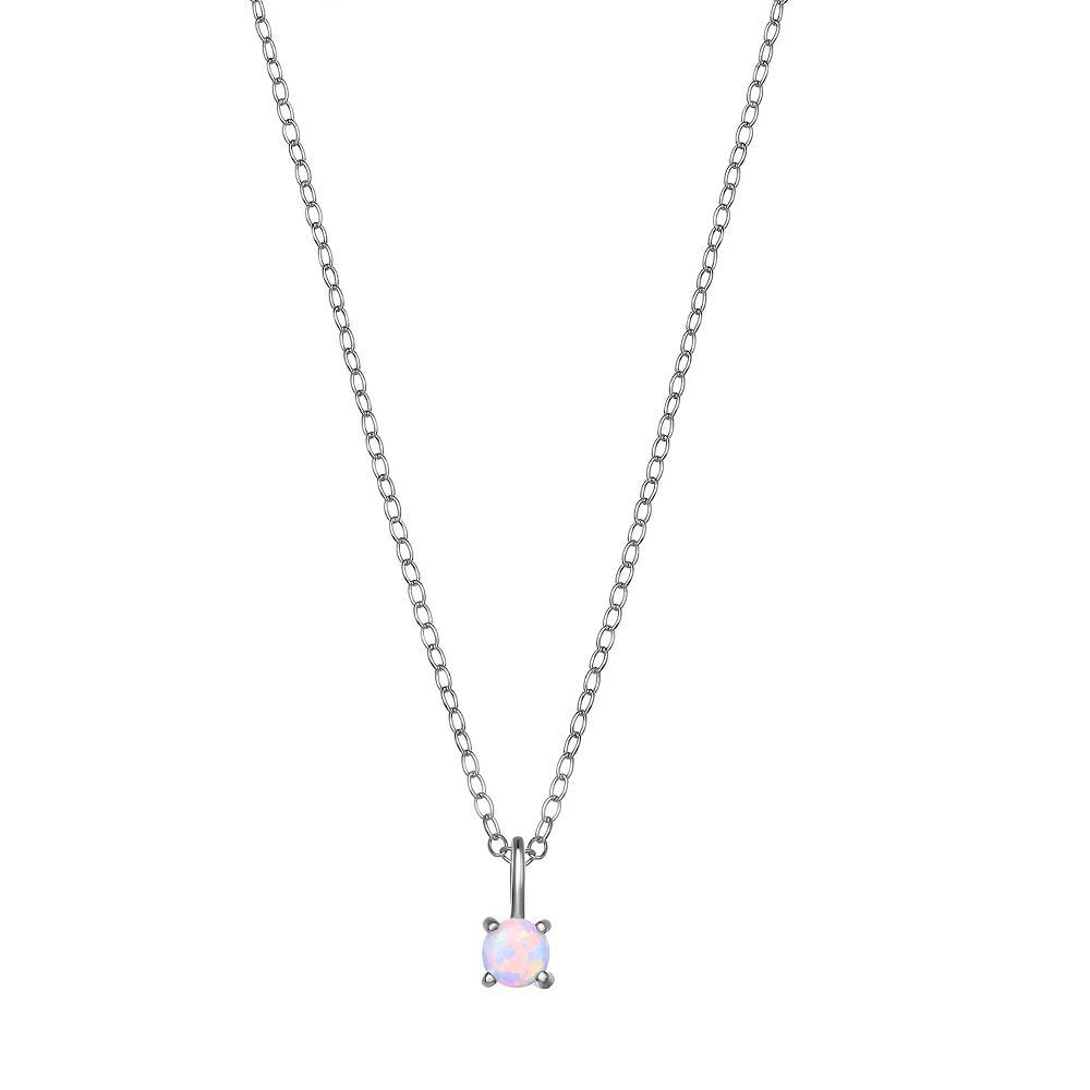 PRIMROSE Sterling Silver Opal Pendant Necklace, Women's, Size: 18", Sterling White Product Image