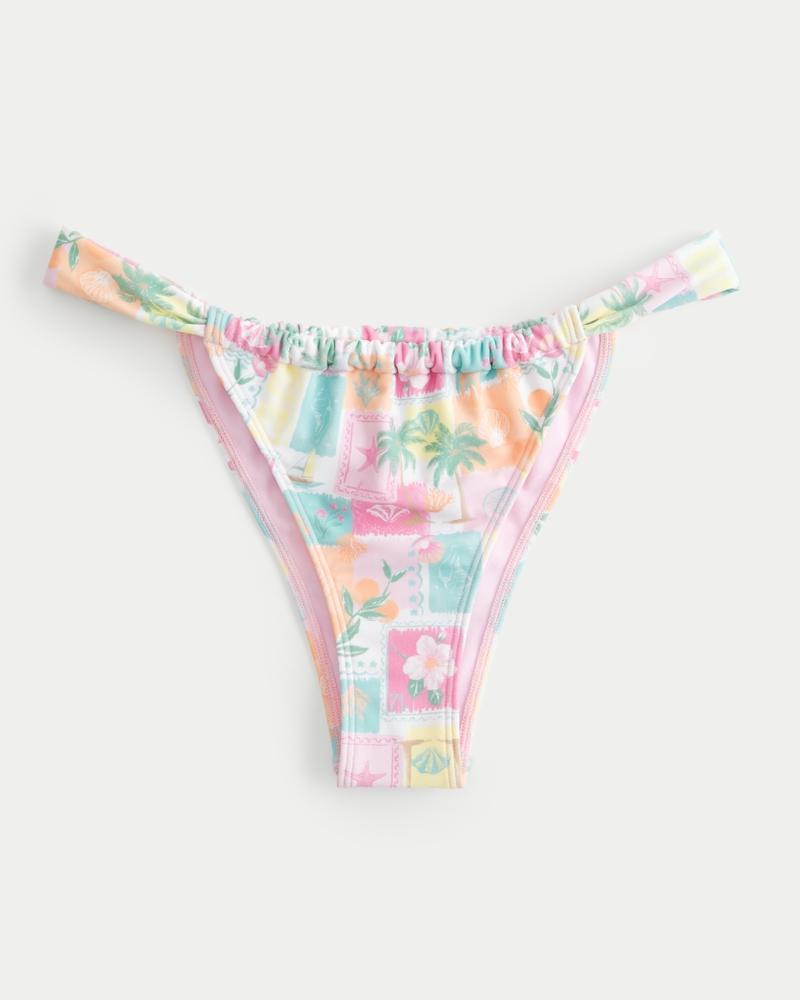 Jacquard Skinny Strap Cheekiest Bikini Bottom Product Image