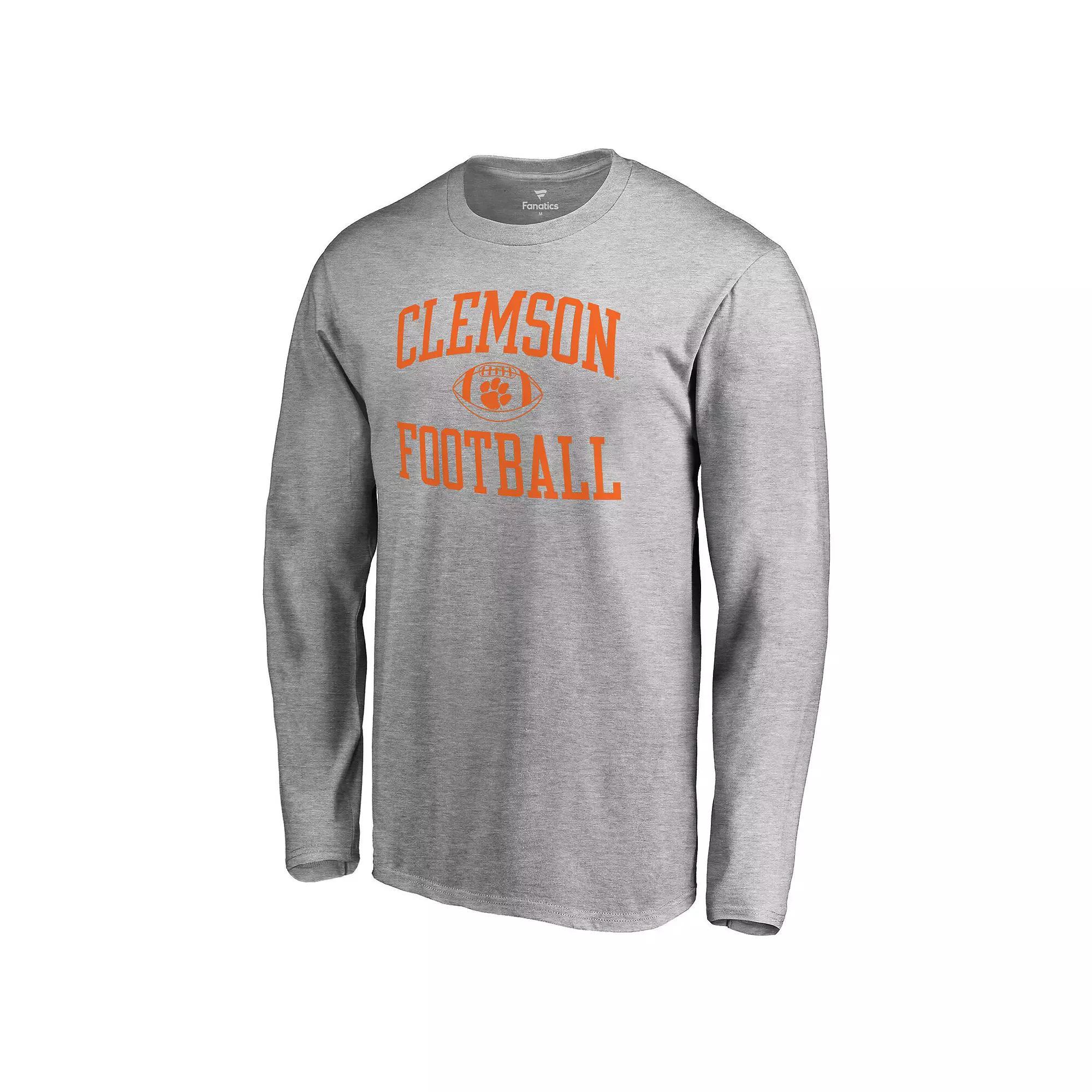 Men's Ash Clemson Tigers First Sprint Long Sleeve T-Shirt, Size: 3XL, Grey Product Image